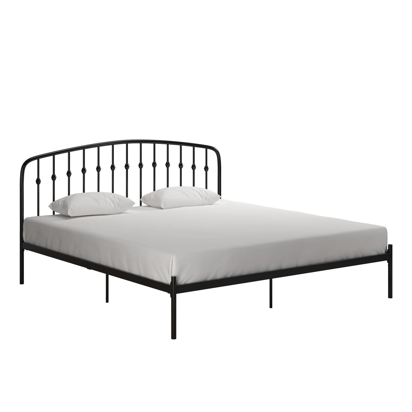 DHP Narla Metal Platform Bed Frame, King, Black - Black - King