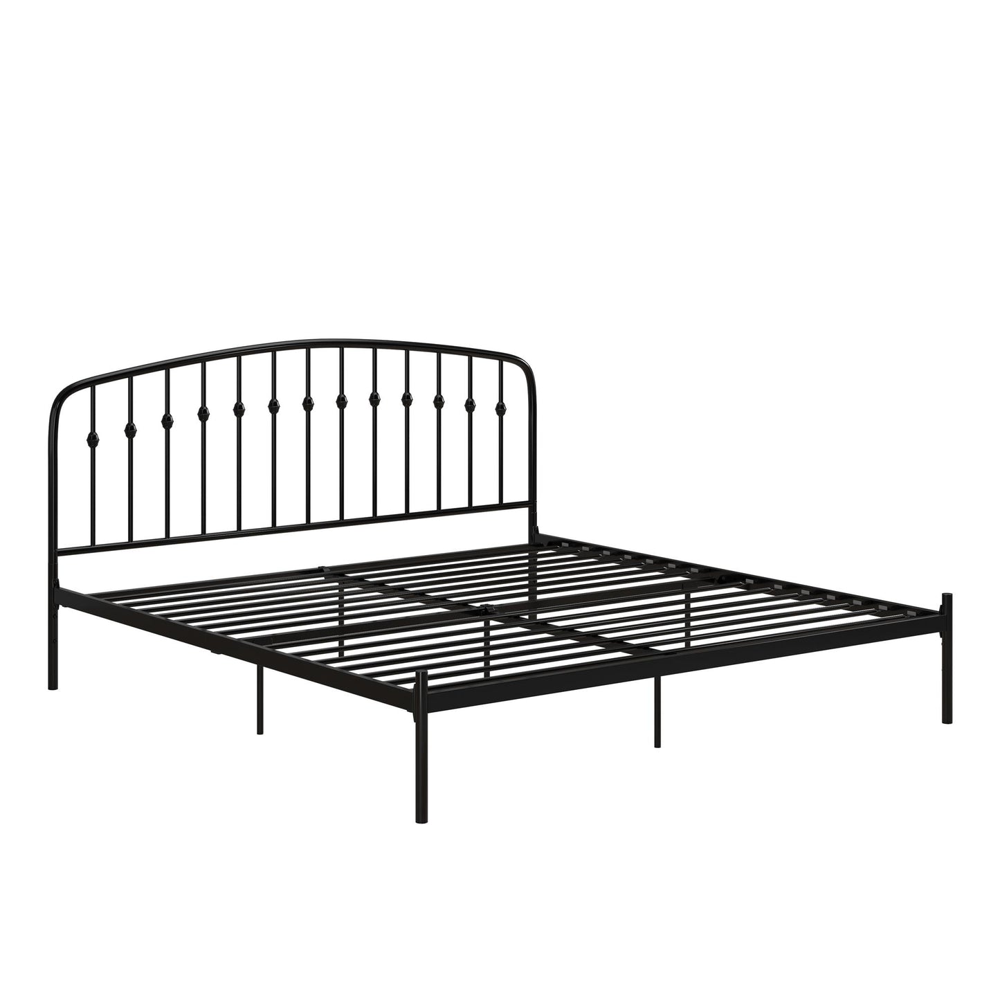 DHP Narla Metal Platform Bed Frame, King, Black - Black - King