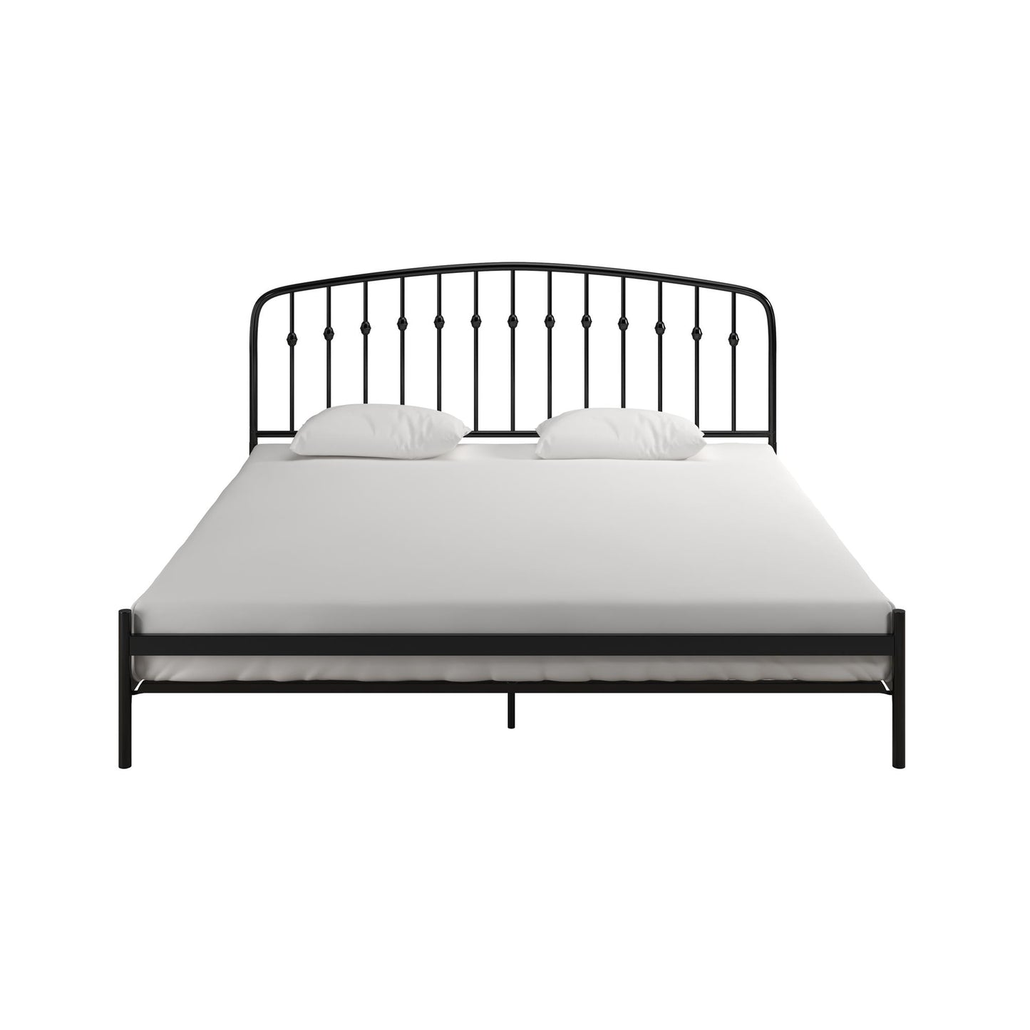 DHP Narla Metal Platform Bed Frame, King, Black - Black - King