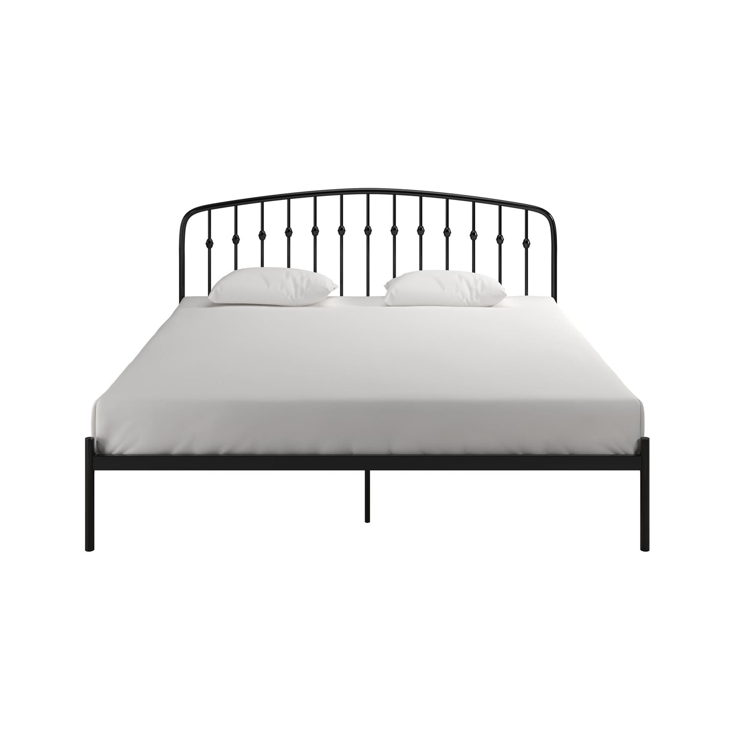 DHP Narla Metal Platform Bed Frame, King, Black - Black - King