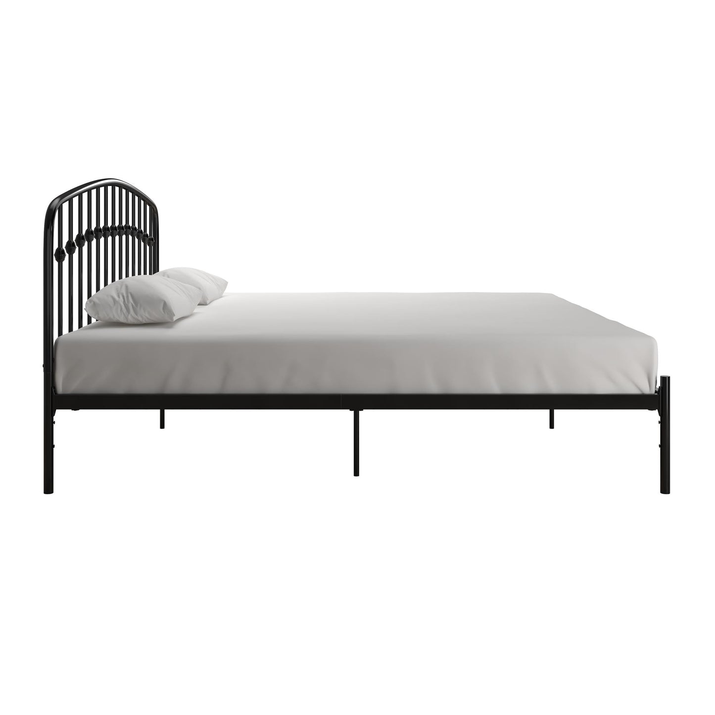 DHP Narla Metal Platform Bed Frame, King, Black - Black - King