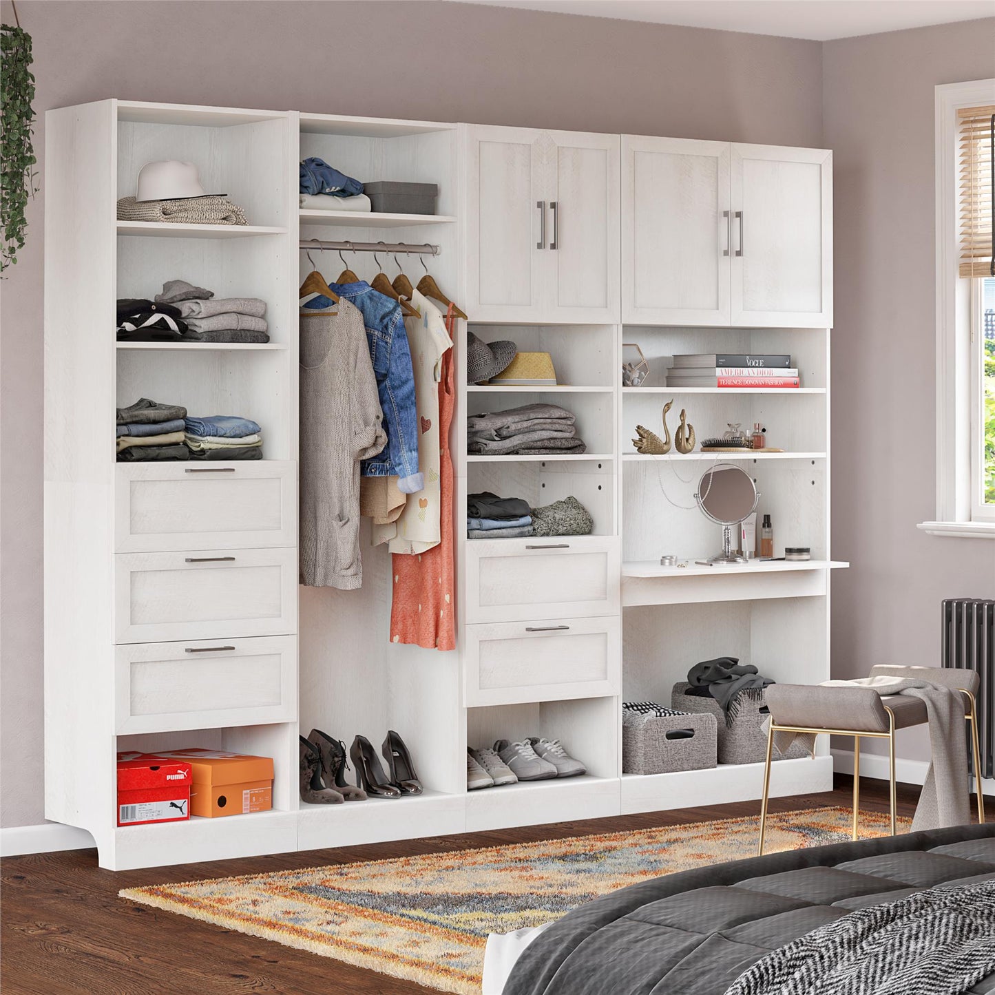 Elba 2 Door 2 Drawer Modular Closest Unit - Ivory Oak