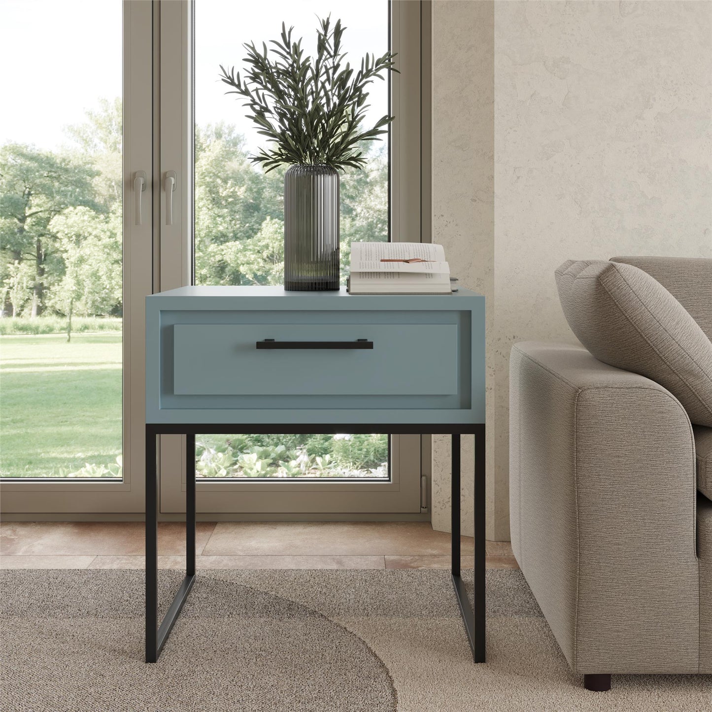 Perry End Table - Powder Blue