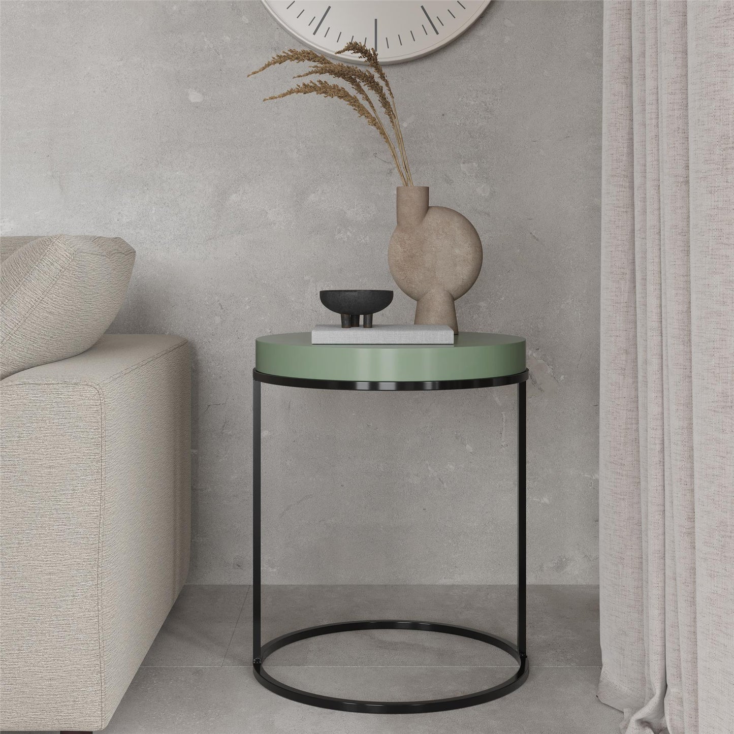 Perry Round Accent Table - Sage