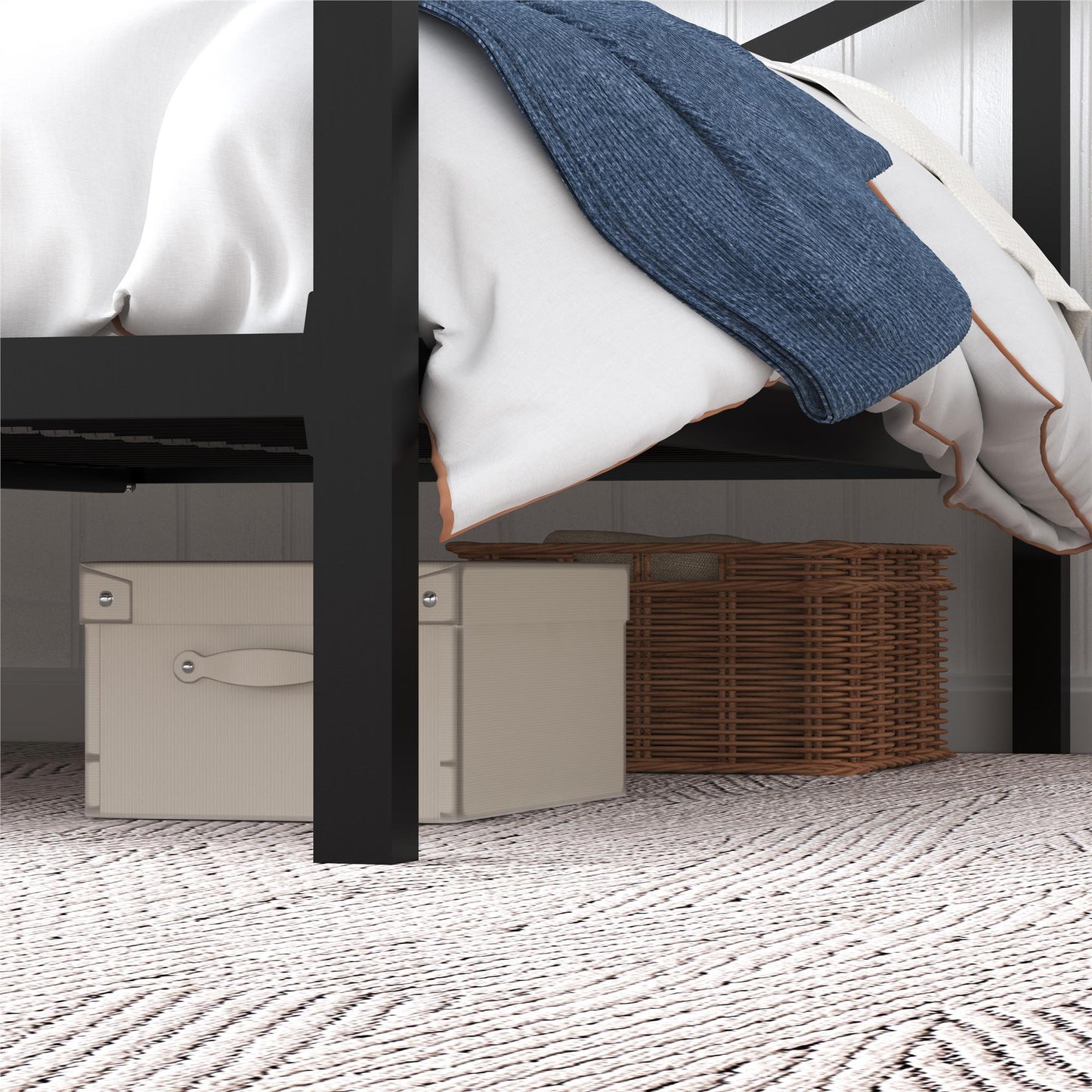 DHP Remna King Metal Canopy Bed, Black - Black - King