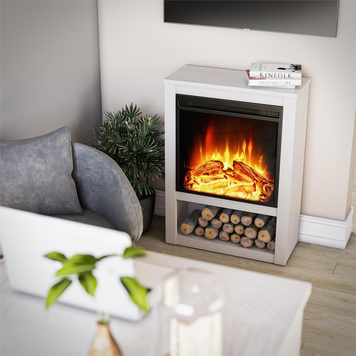 Clermont Fireplace Mantel - Ivory Oak