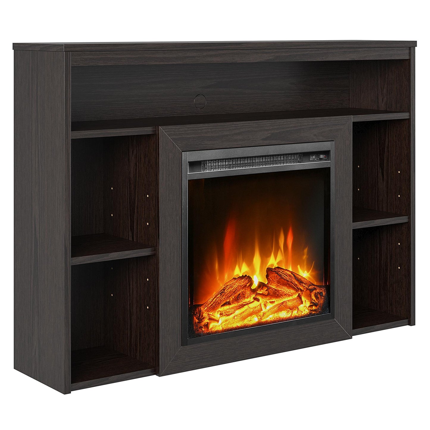 Alwick Mantel with Electric Fireplace - Espresso