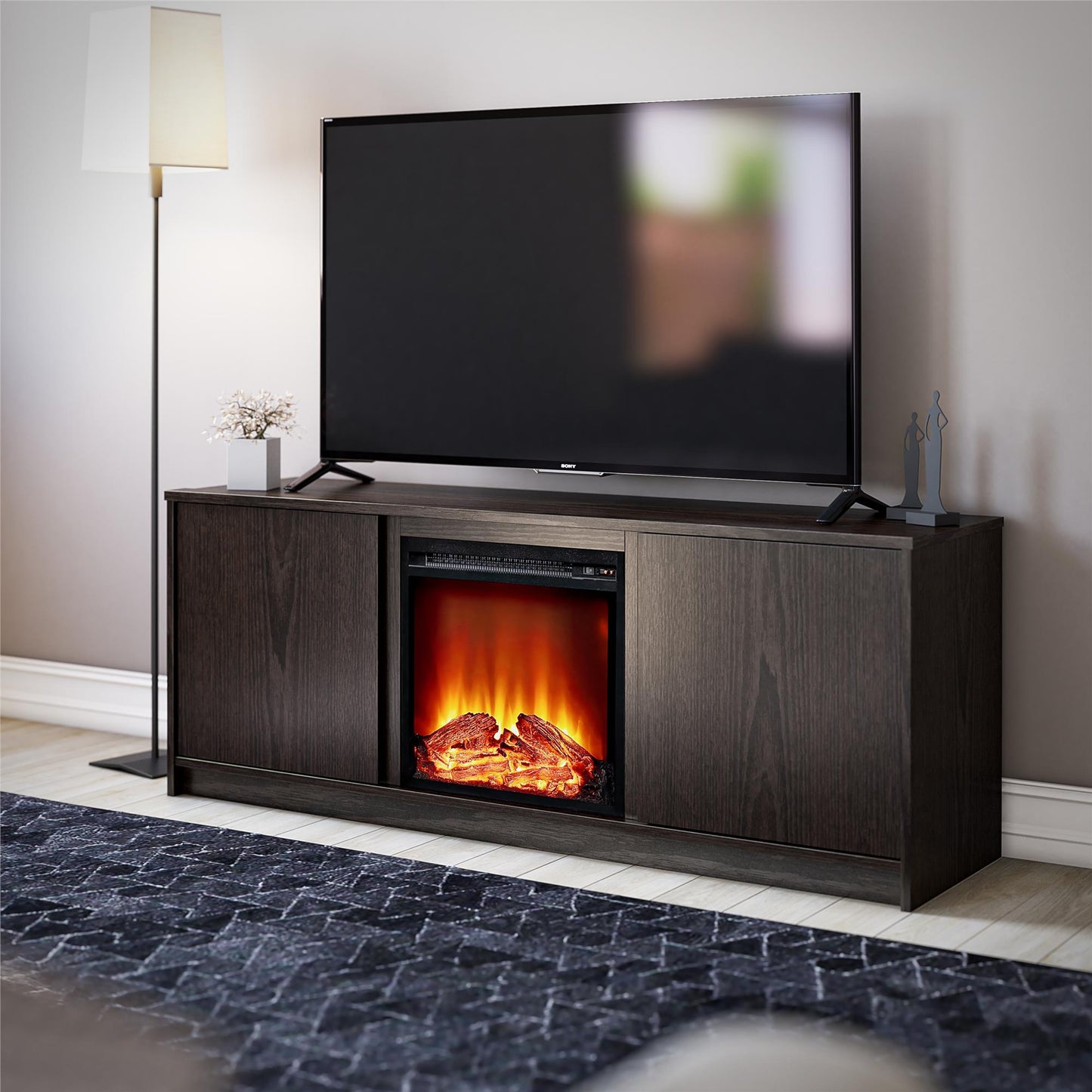 Bartow Electric Fireplace TV Stand - Espresso