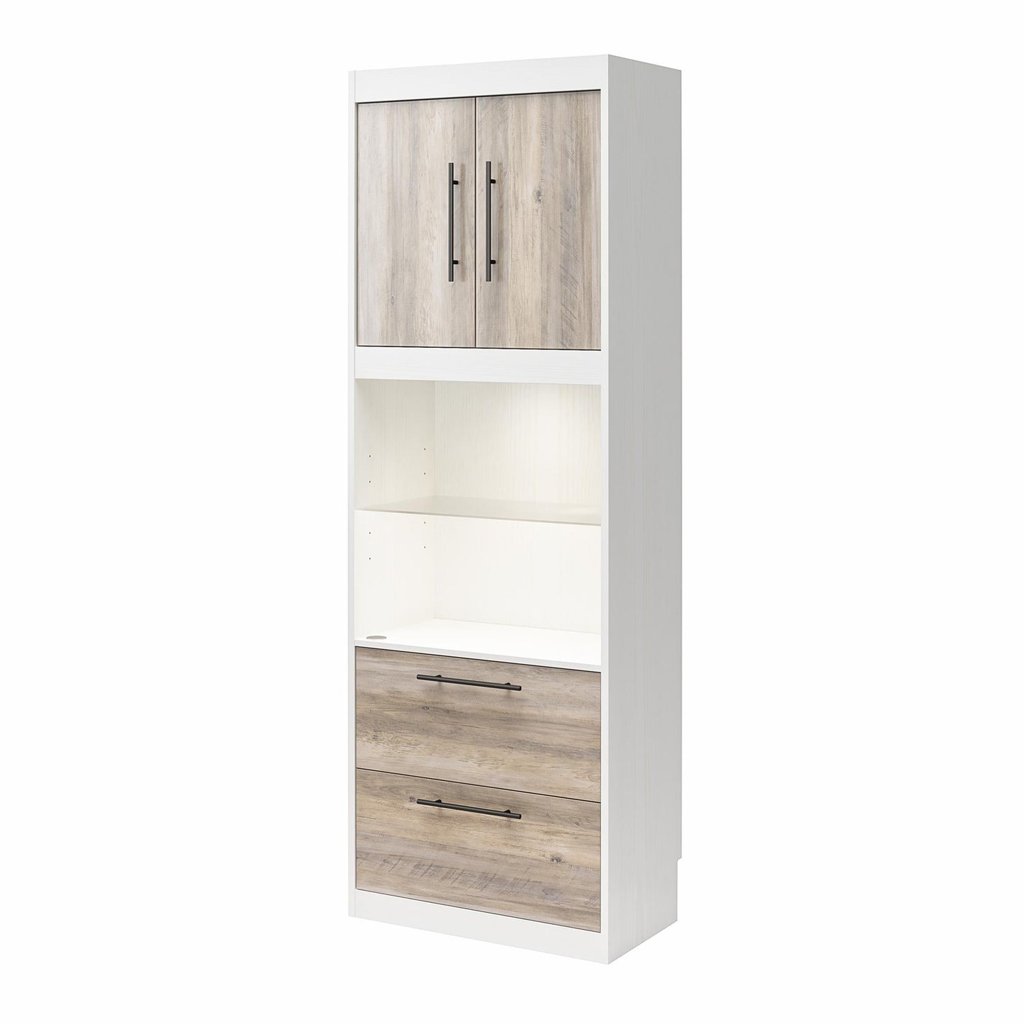 Single Side Cabinet Glass Shelf LED Lighting - Ironwood