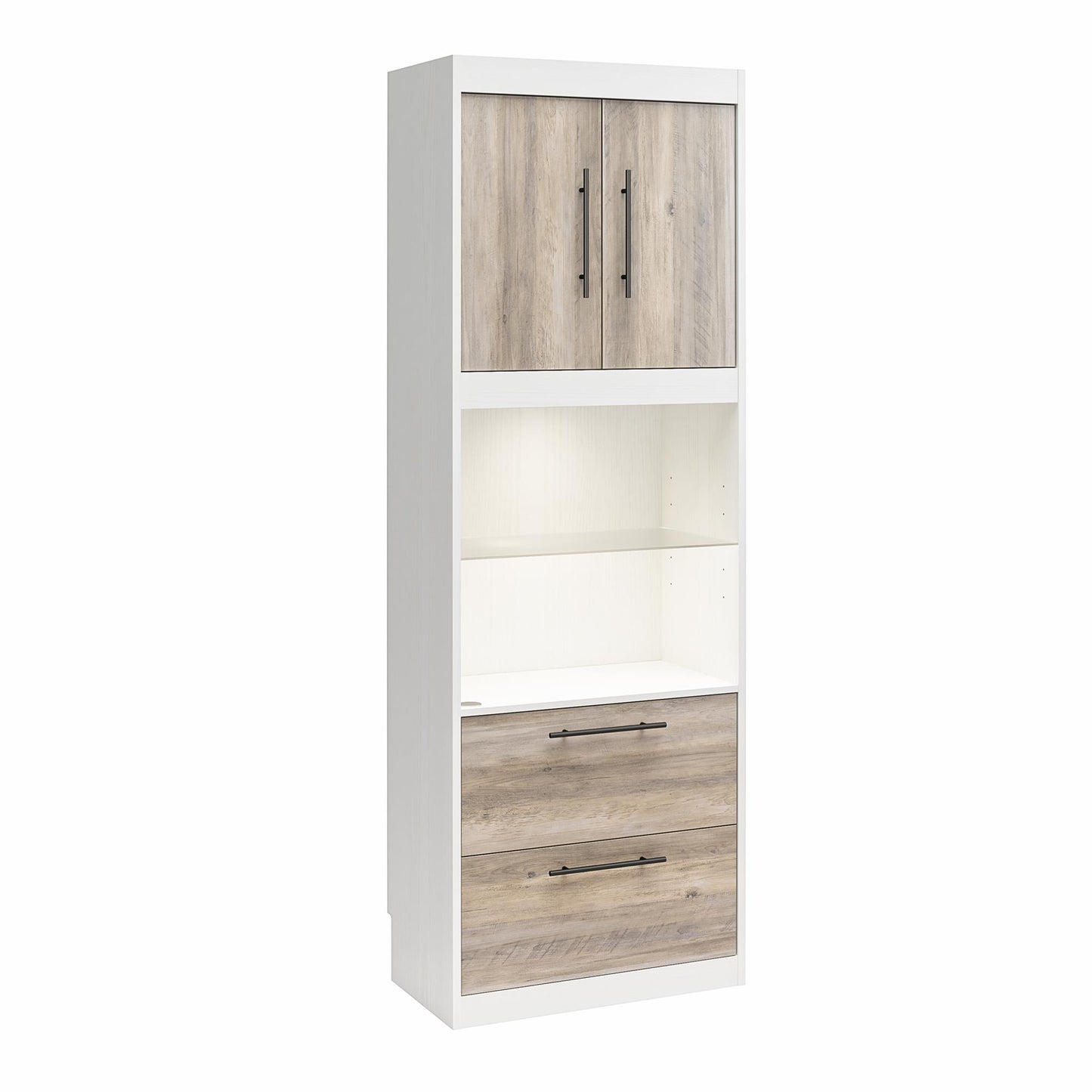 Single Side Cabinet Glass Shelf LED Lighting - Ironwood
