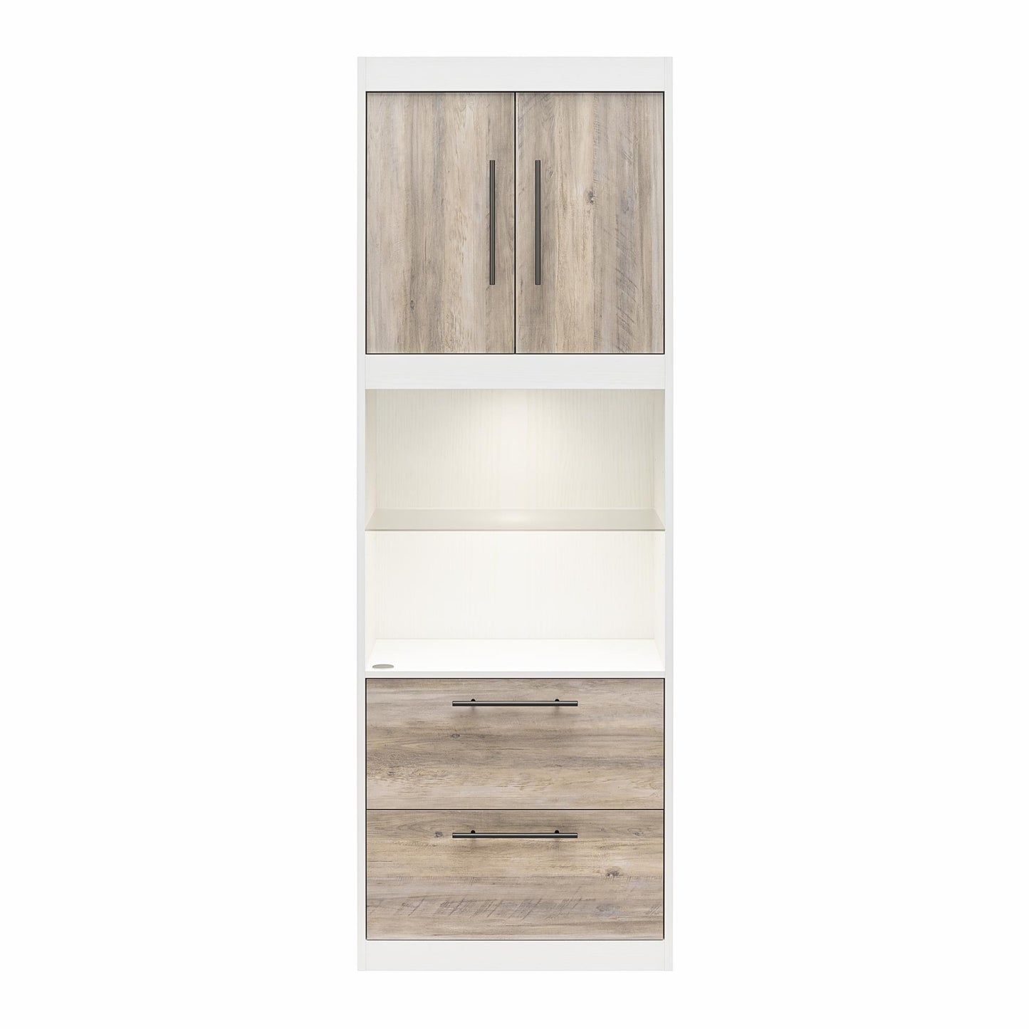 Single Side Cabinet Glass Shelf LED Lighting - Ironwood