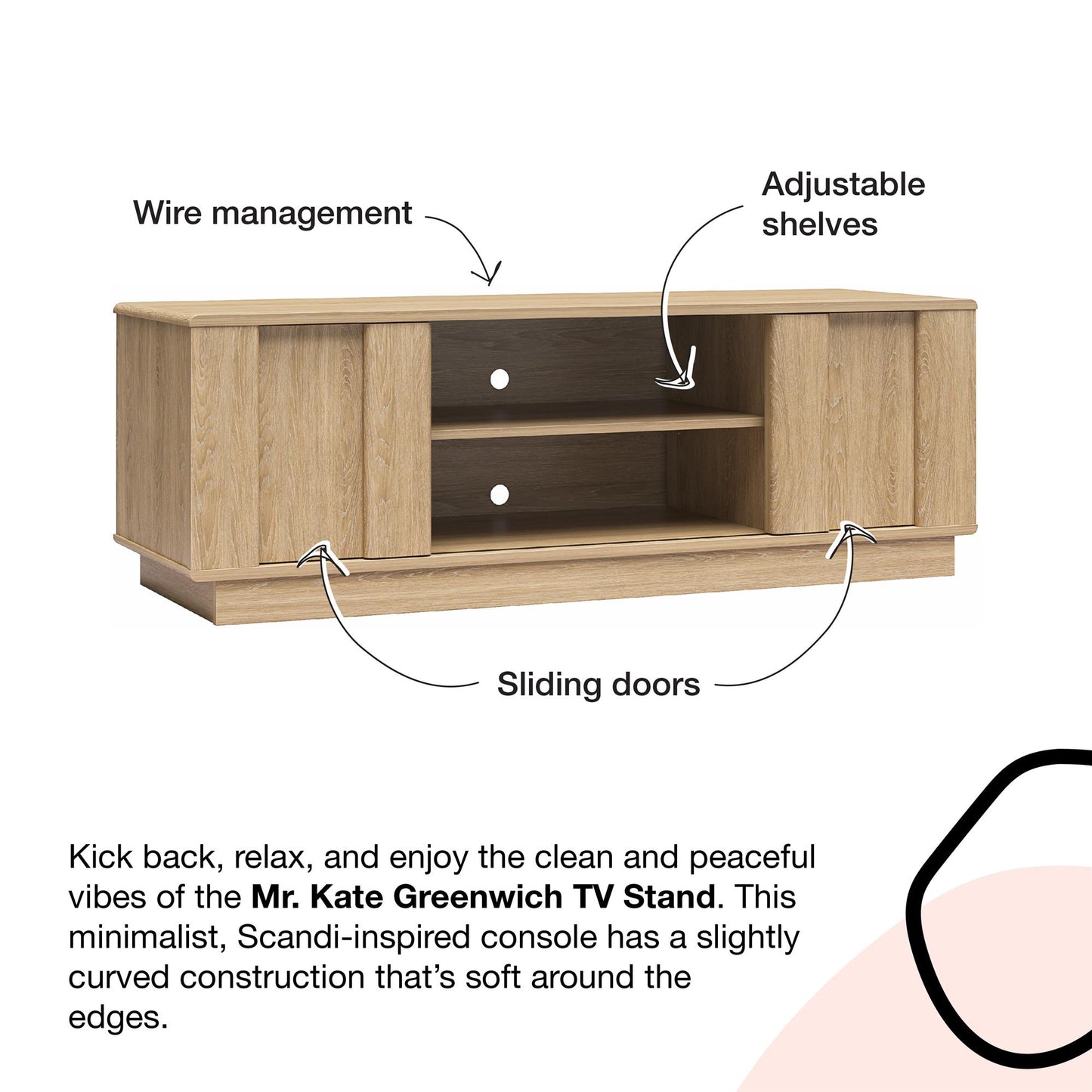Greenwich TV Stand - Black Oak