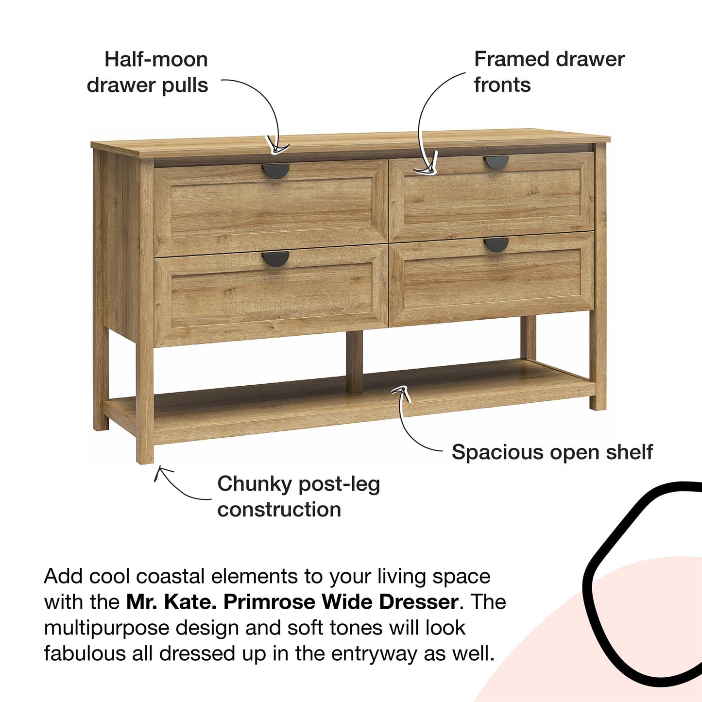 Primrose Wide Dresser - Natural