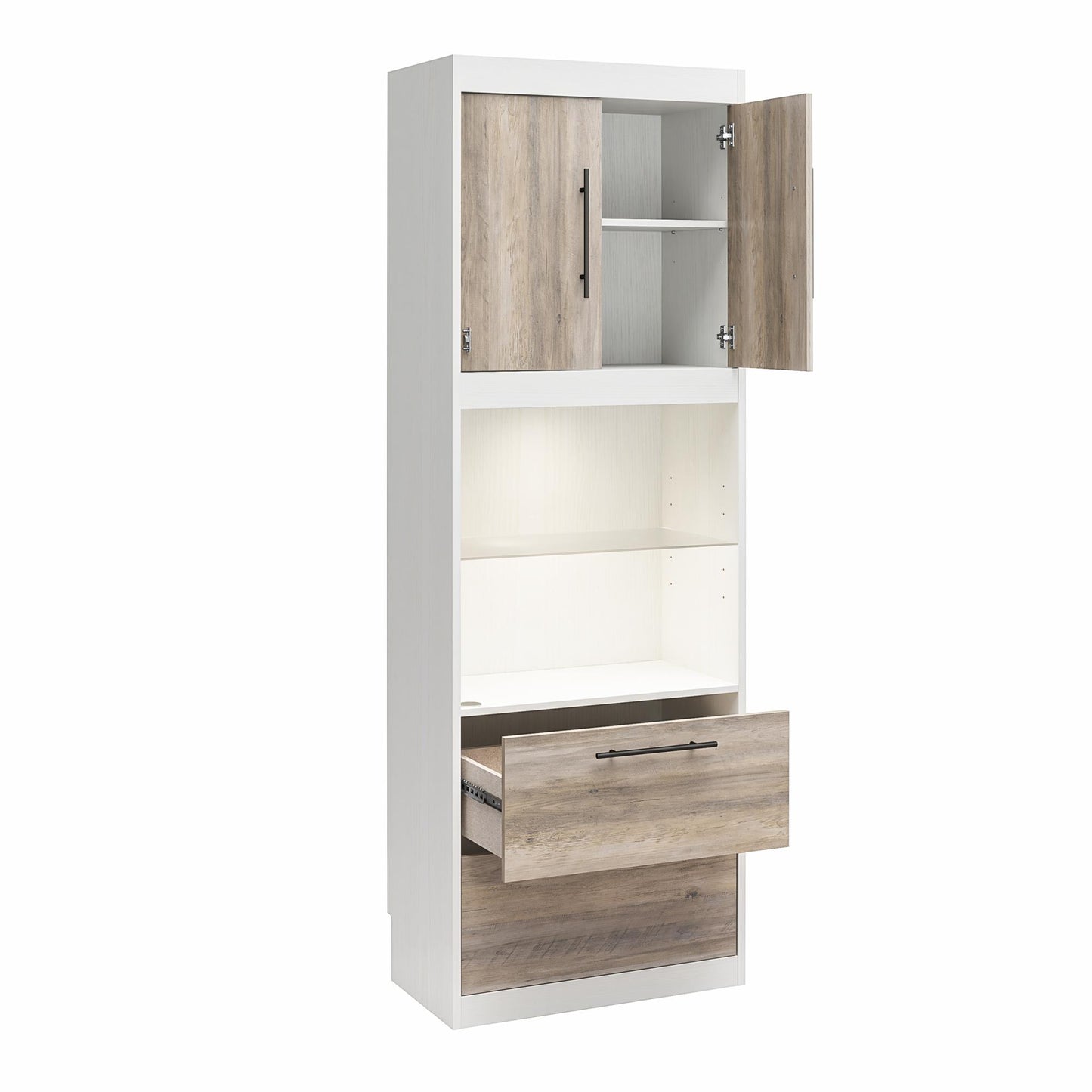 Single Side Cabinet Glass Shelf LED Lighting - Ironwood
