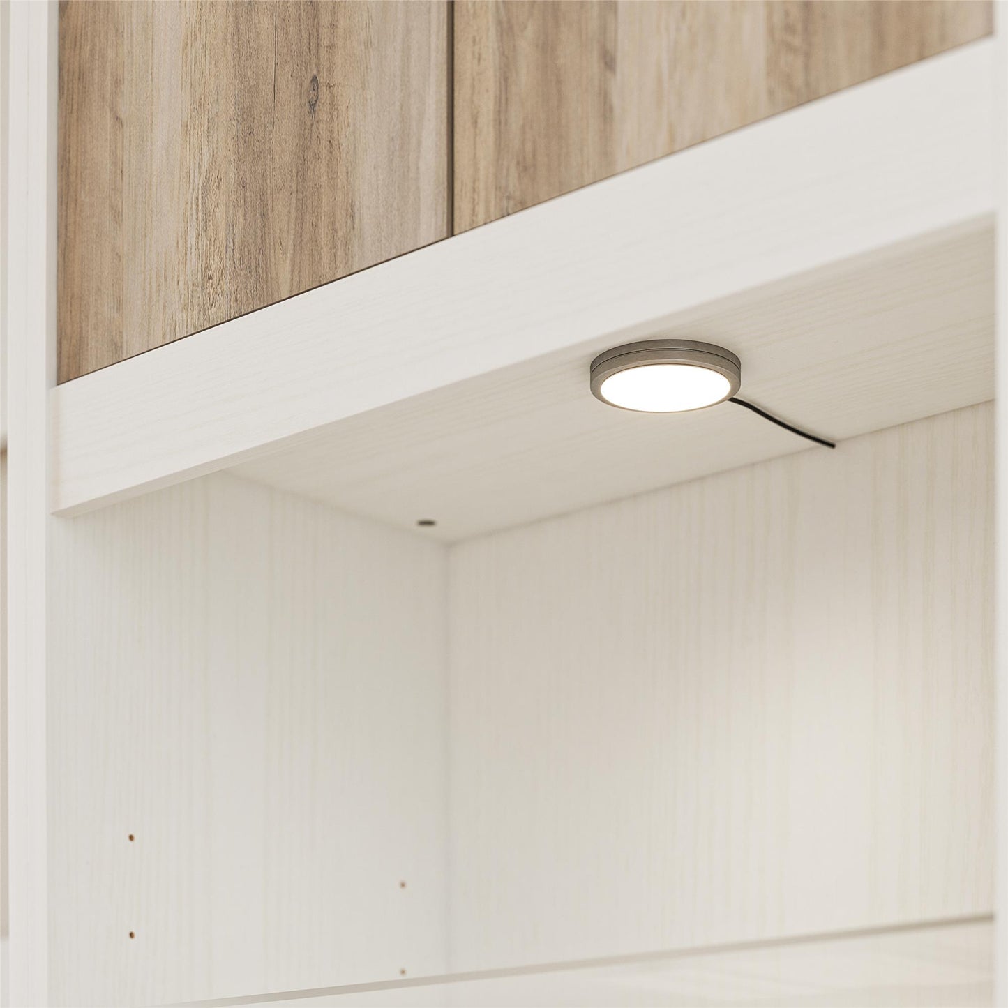 Single Side Cabinet Glass Shelf LED Lighting - Ironwood