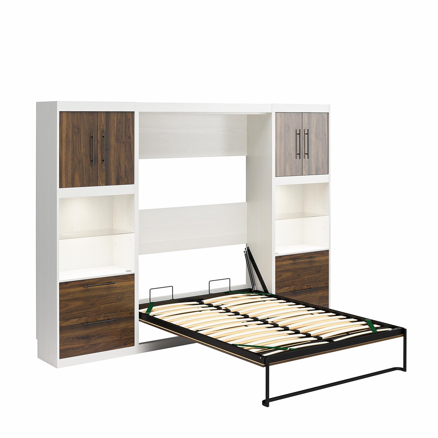 Single Side Cabinet Glass Shelf LED Lighting - Columbia Walnut
