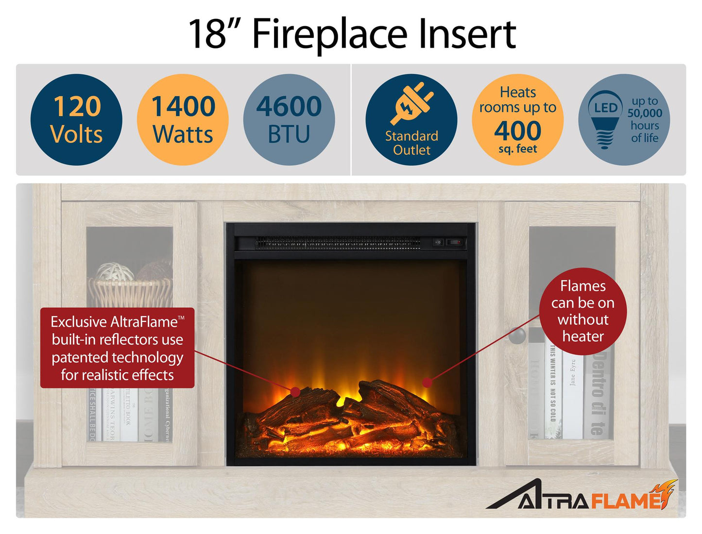 Alwick Mantel with Electric Fireplace - Espresso