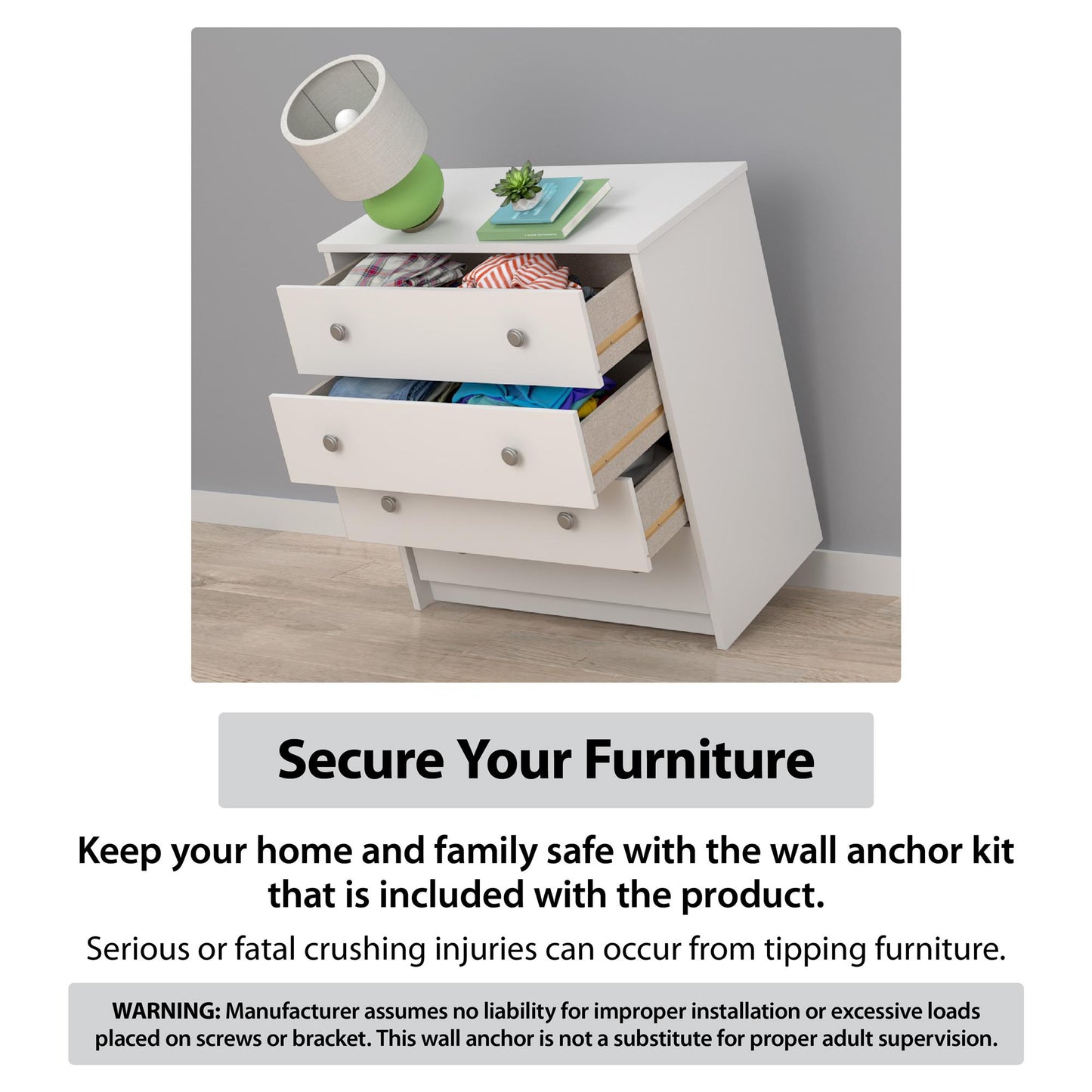 Charlie Kids TV Stand with Open Storage for TVs up to 60in - White
