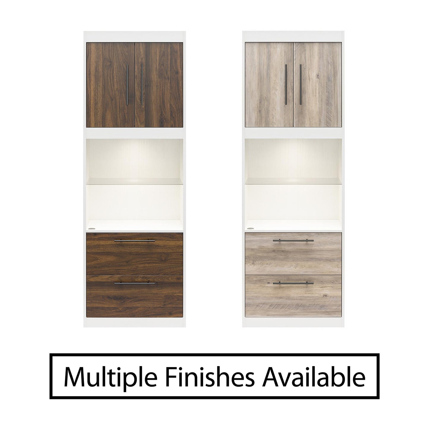 Single Side Cabinet Glass Shelf LED Lighting - Ironwood
