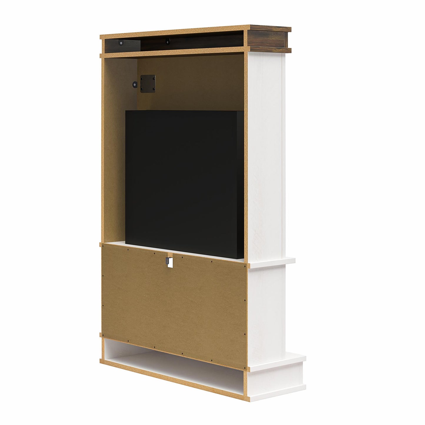 Mateo Fireplace Mantel with Open Shelf - Ivory Oak