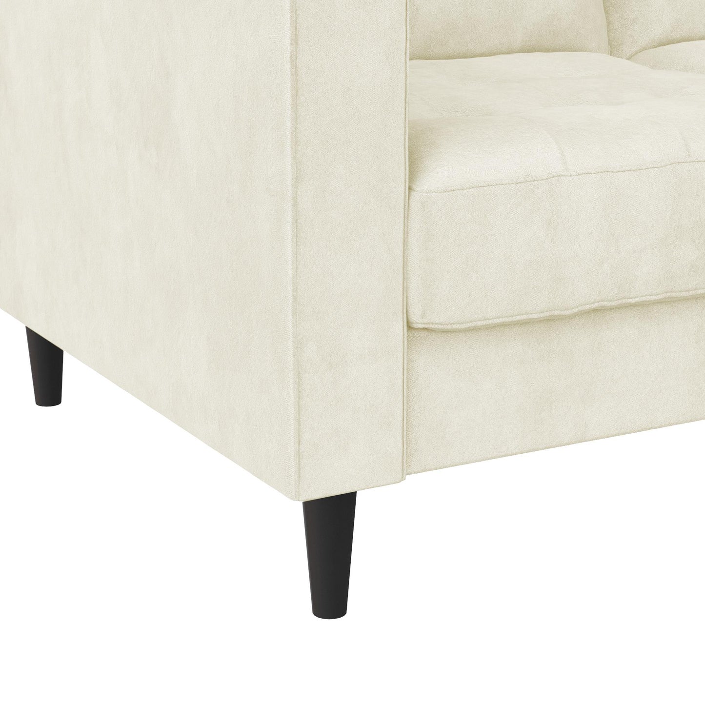 CosmoLiving Strummer Reversible Sectional Sofa Couch, Ivory Velvet - Ivory