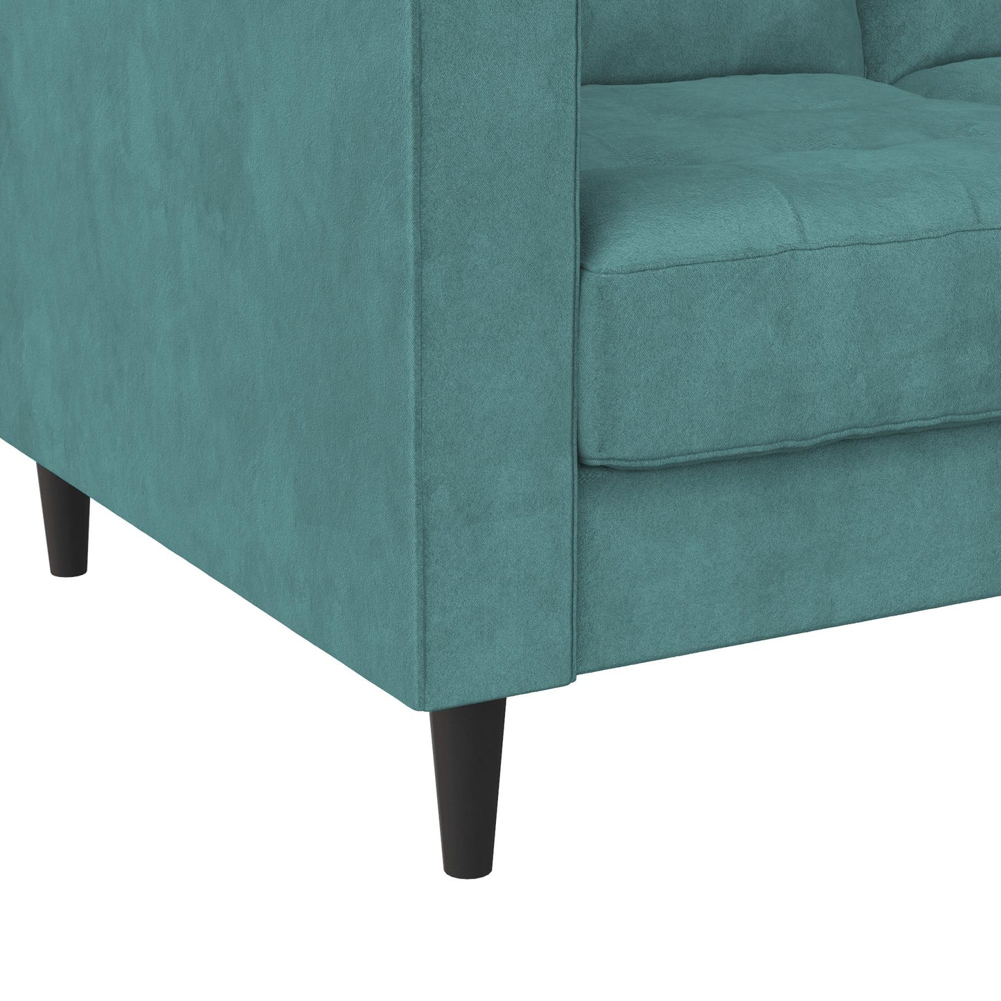CosmoLiving Strummer Reversible Sectional Sofa Couch, Light Green Velvet - Light Green