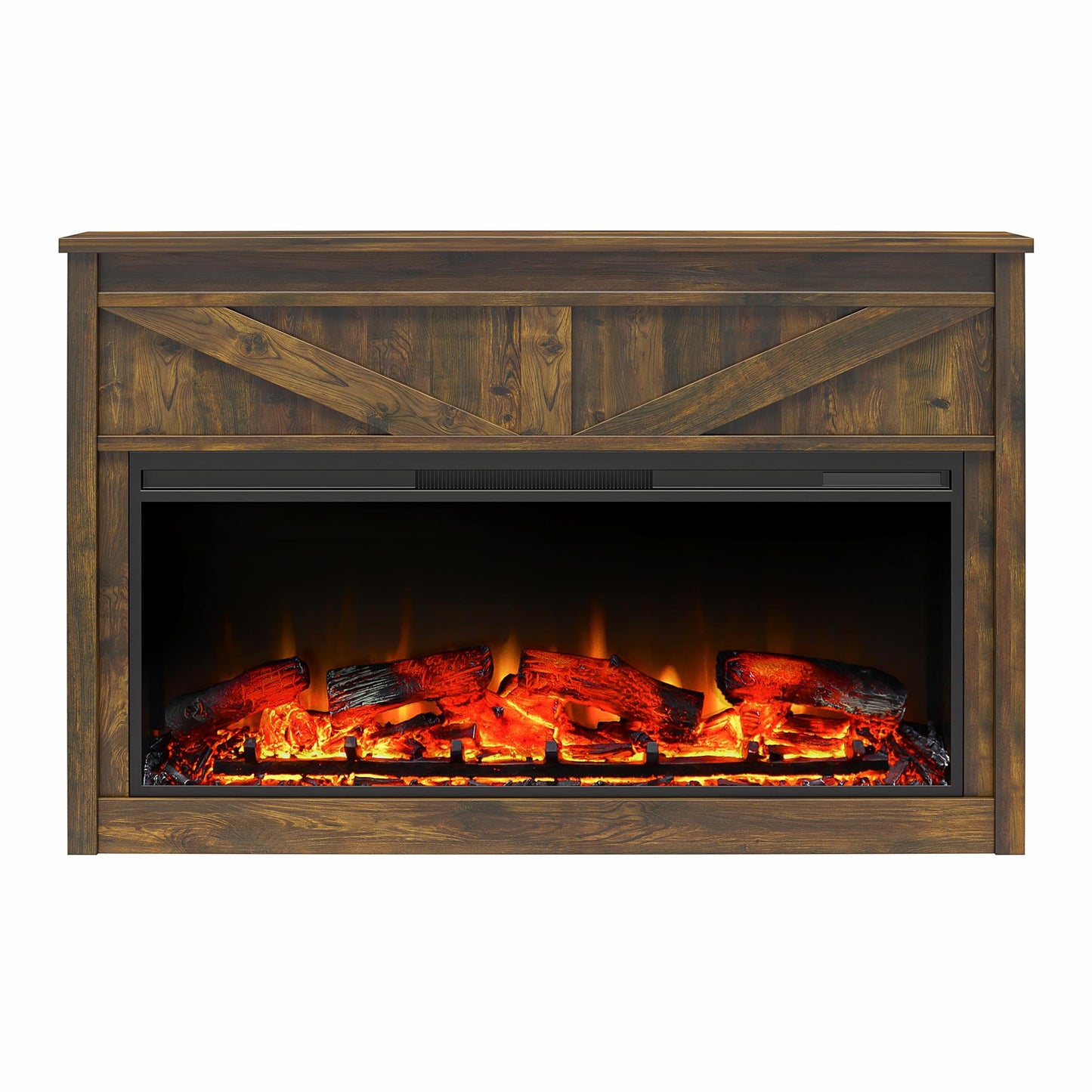 Farmington Mantel with Fireplace - Century Barn Pine