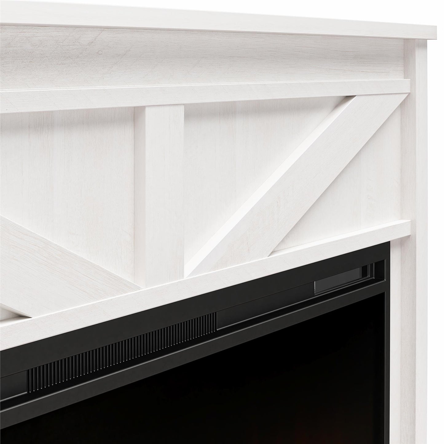 Farmington Mantel with Fireplace - Ivory Oak