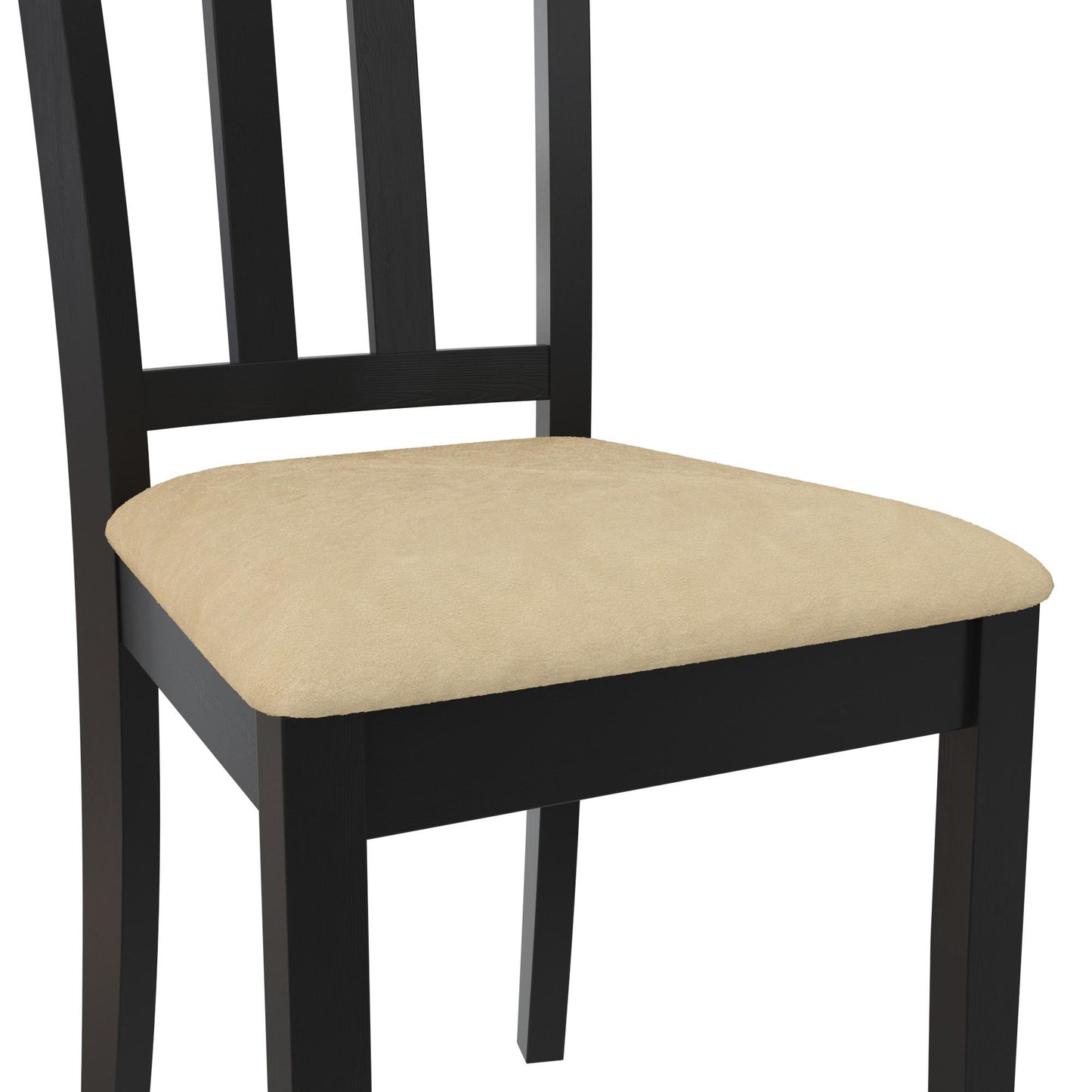 Redmond 5 Piece Traditional Dining Set with Table and 4 Chairs - Black / Beige