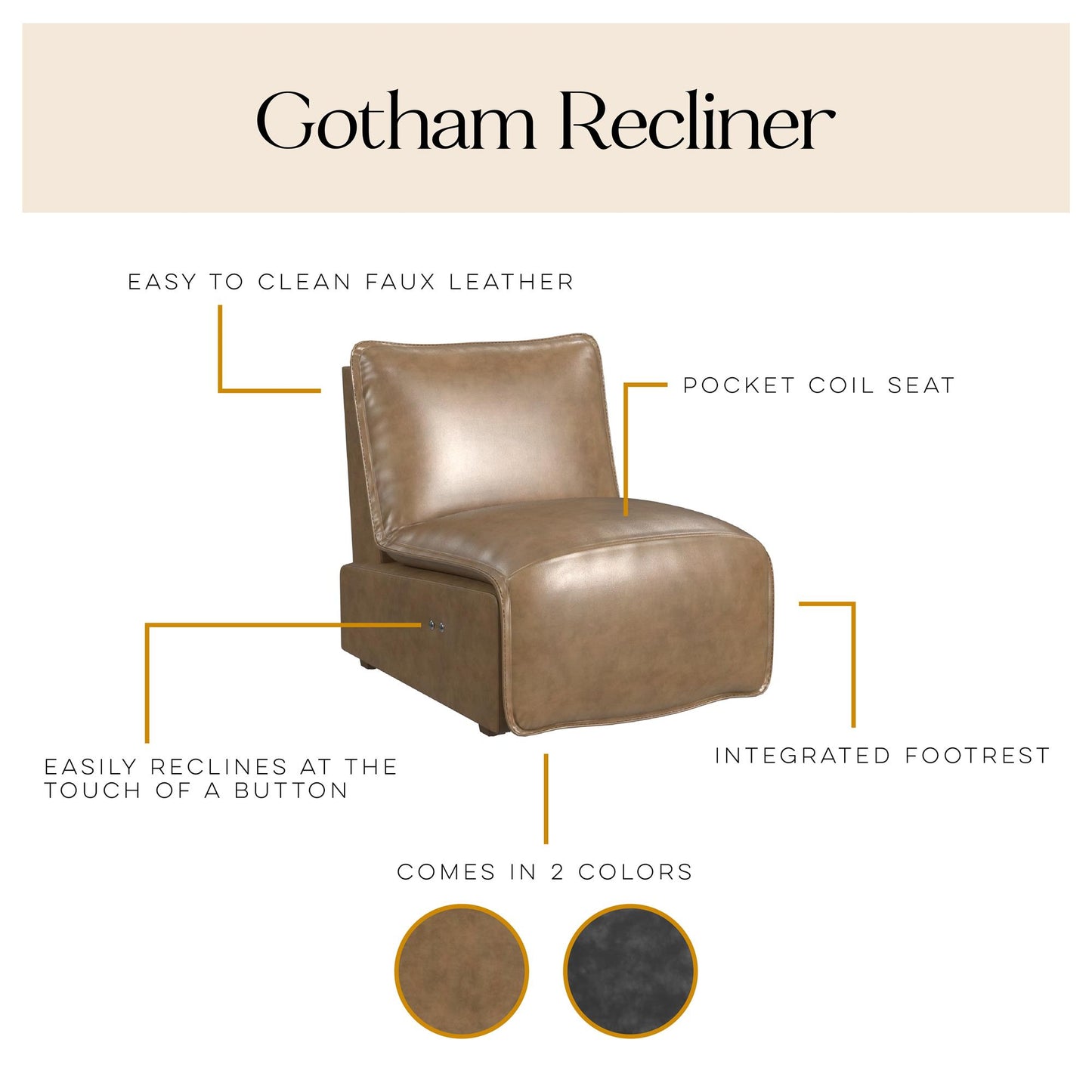 Gotham Power Motion Recliner - Acorn
