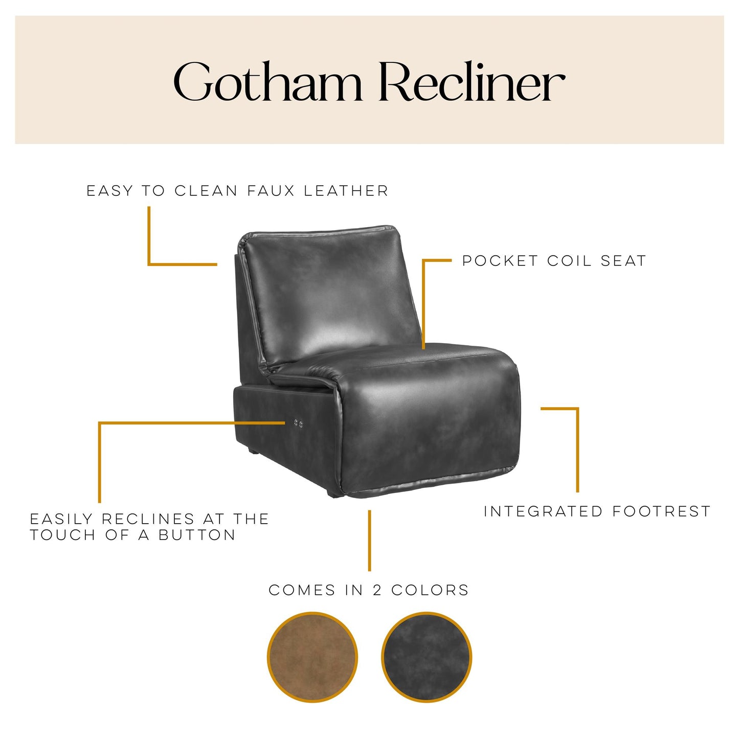 Gotham Power Motion Recliner - Acorn