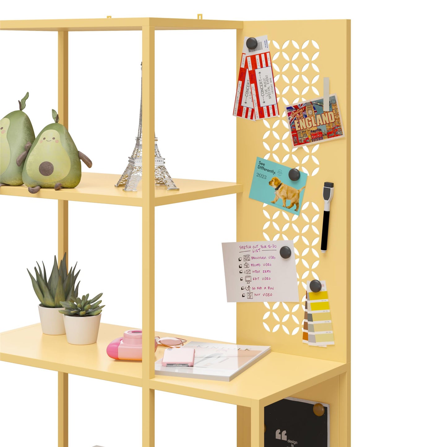 Annie Retro Bookcase - Sunlight Yellow
