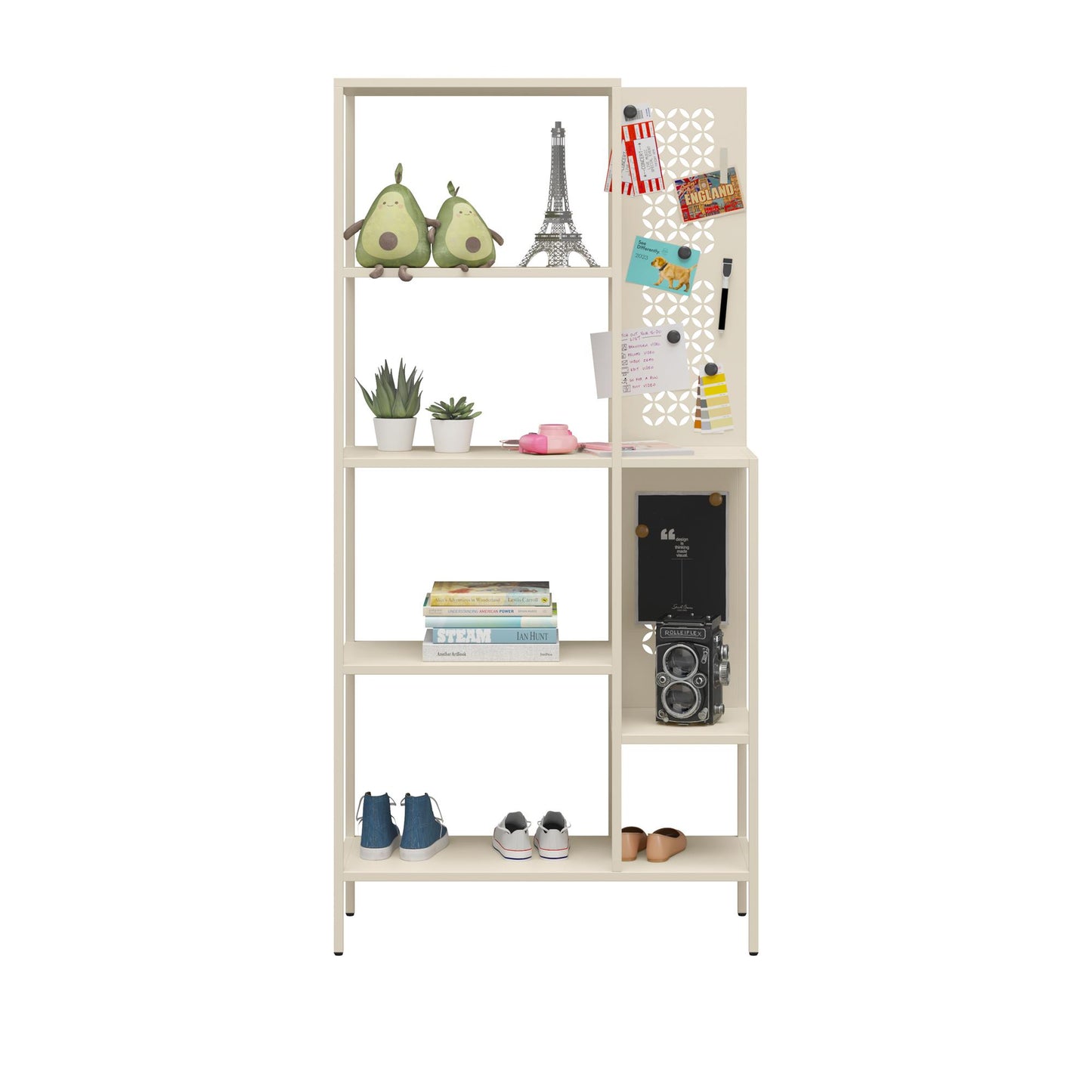 Annie Retro Bookcase - Parchment