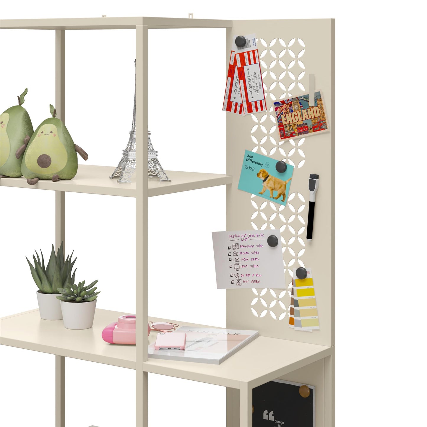 Annie Retro Bookcase - Parchment