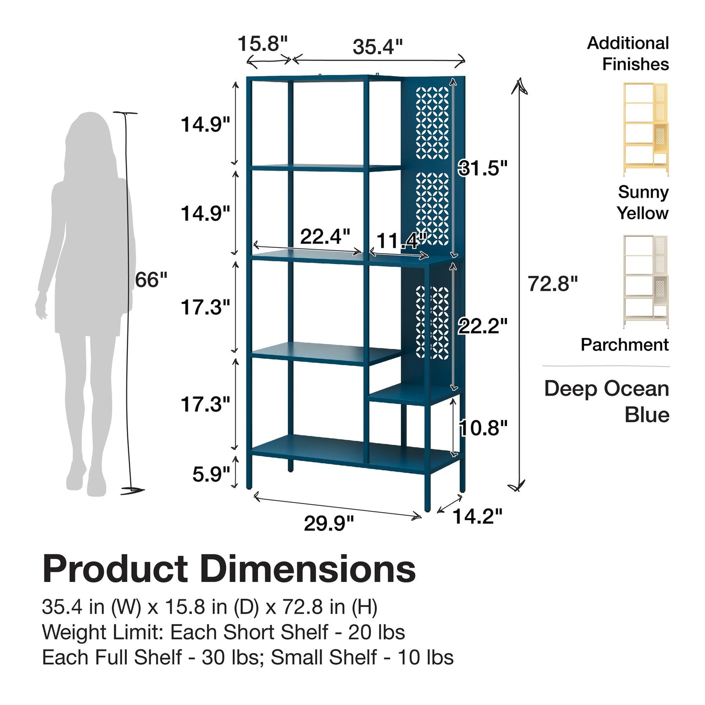 Annie Retro Bookcase - Parchment