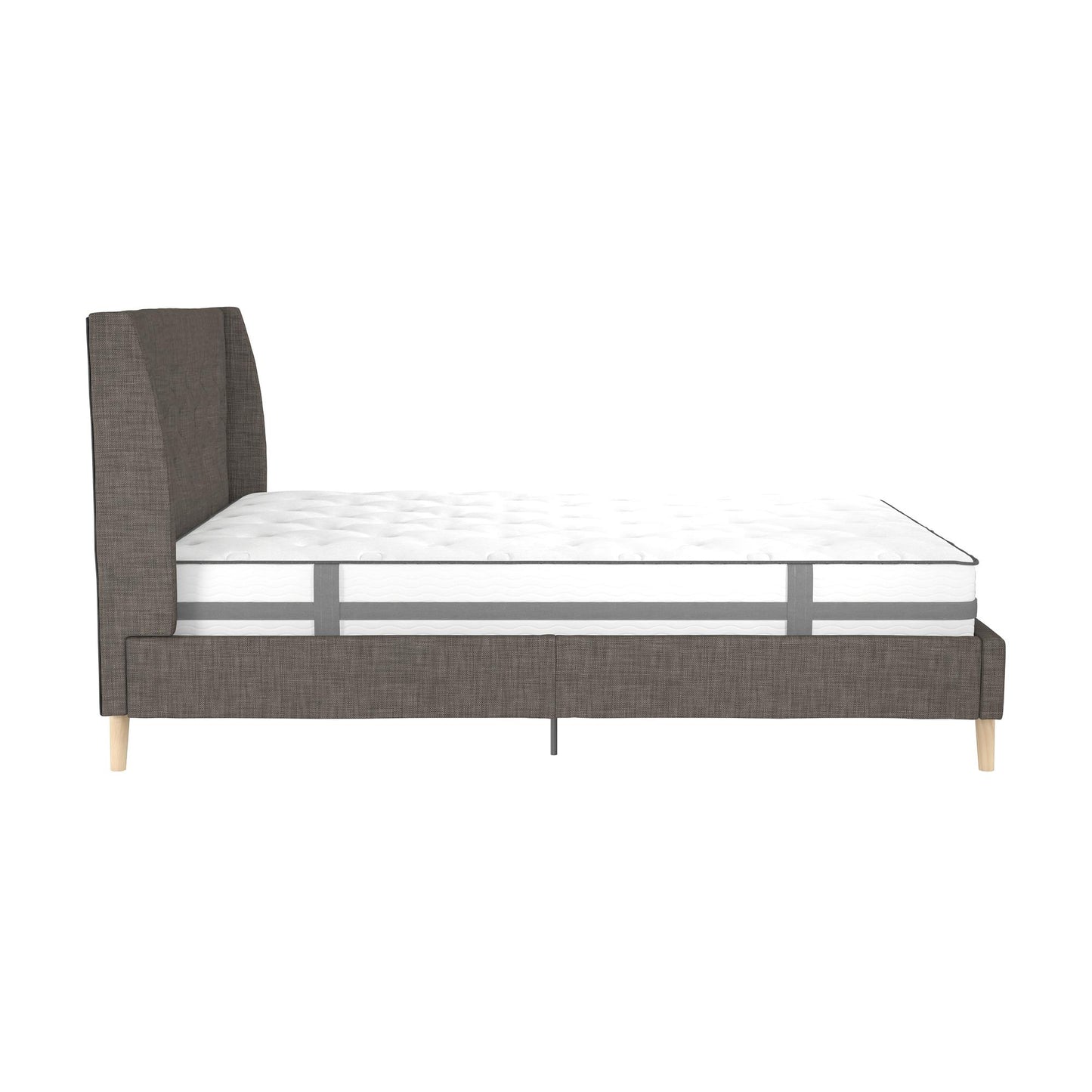 Her Majesty Bed - Grey Linen - Full