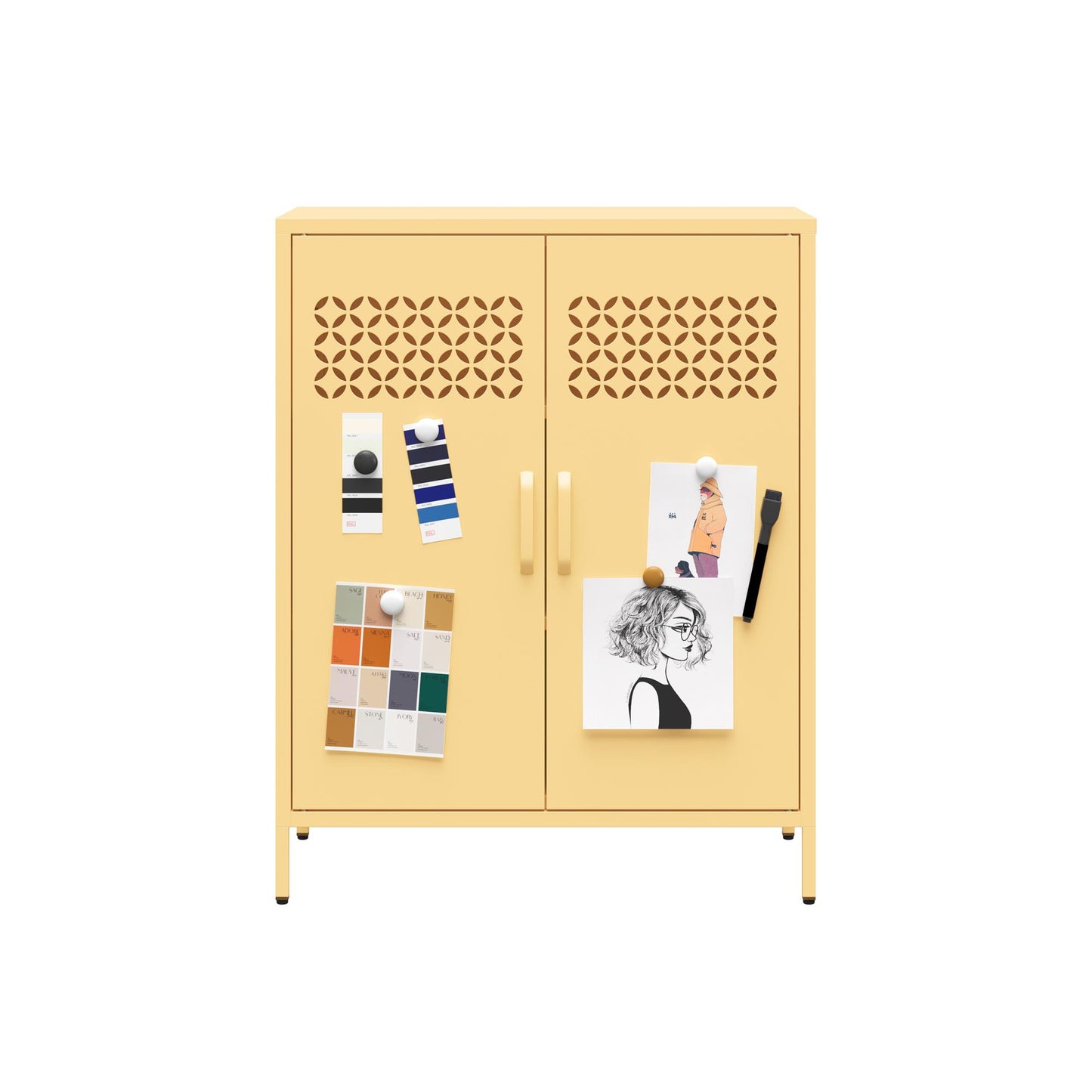 Annie Retro Short 2 Door Cabinet - N/A