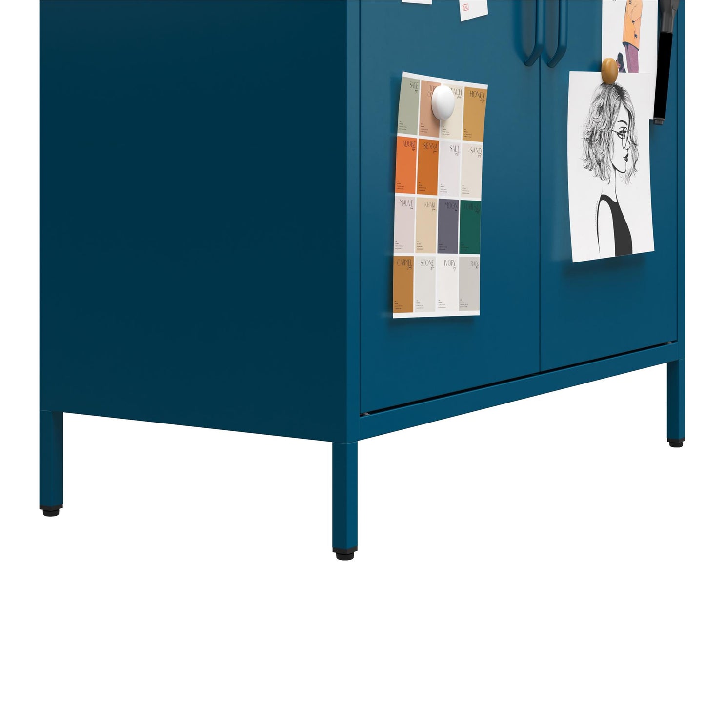 Annie Retro Short 2 Door Cabinet - Moroccan Blue
