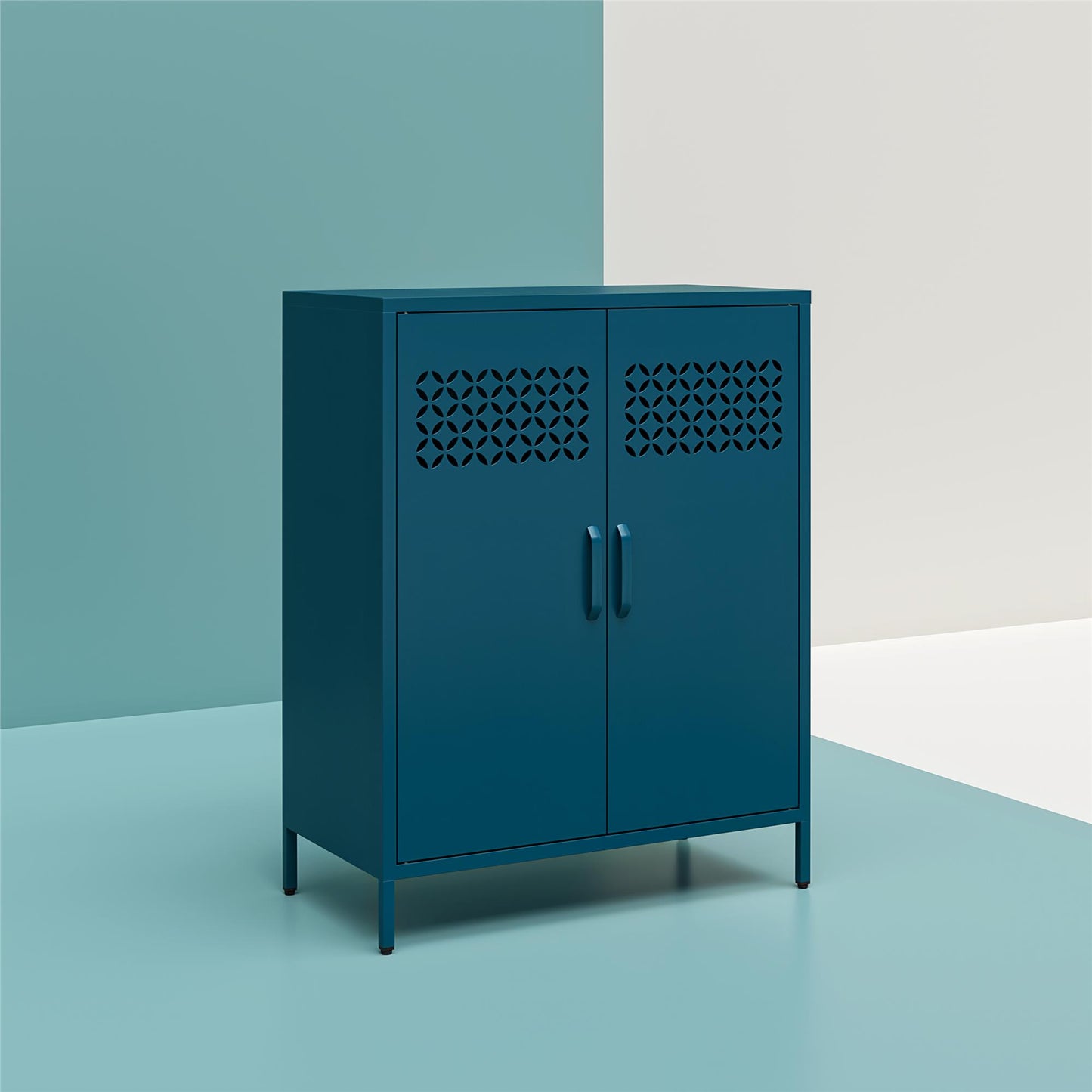 Annie Retro Short 2 Door Cabinet - Moroccan Blue