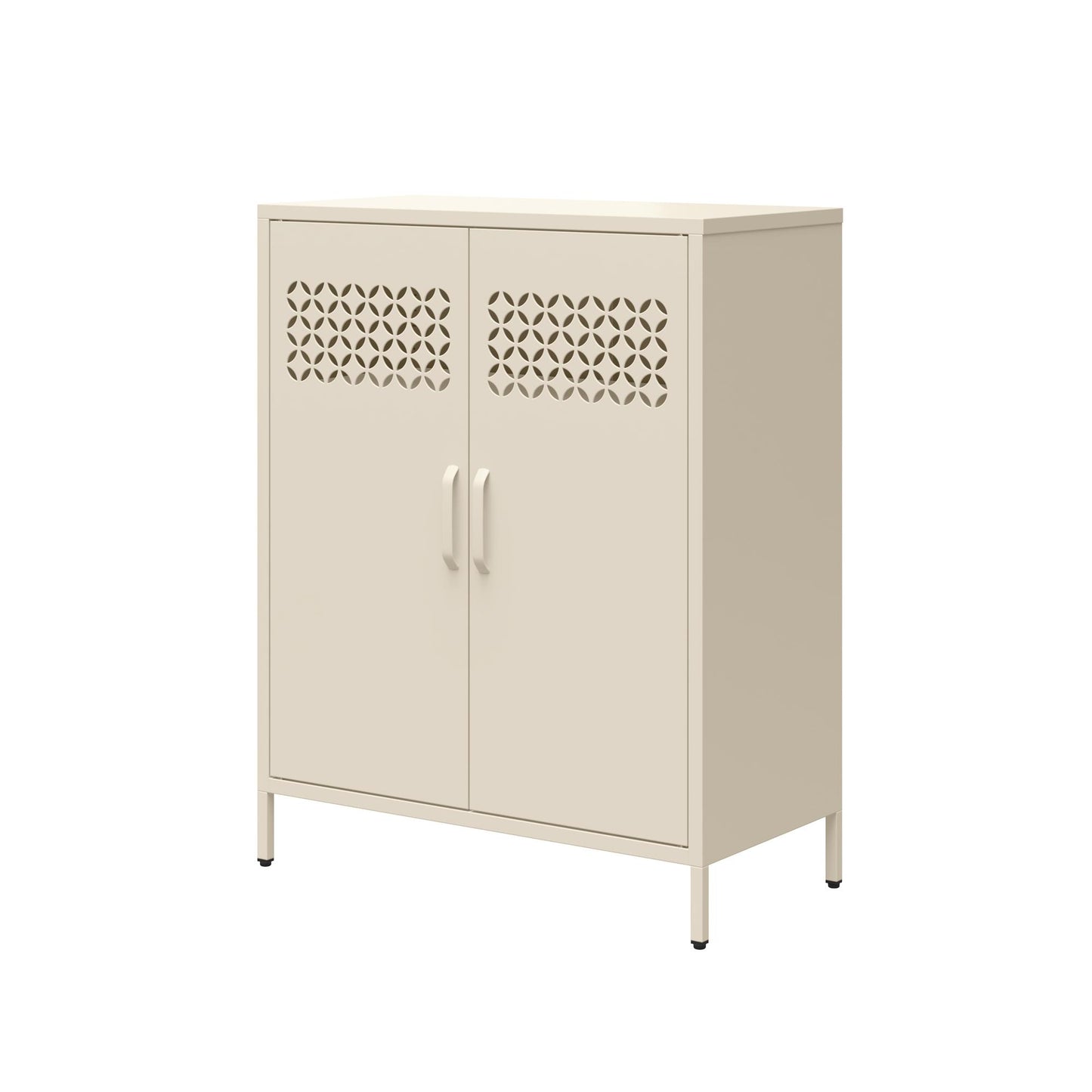 Annie Retro Short 2 Door Cabinet - Parchment