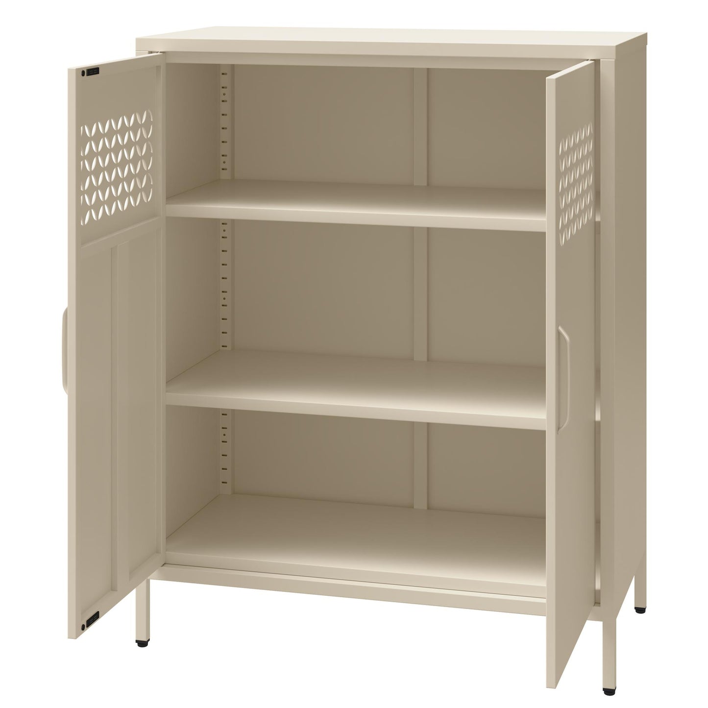 Annie Retro Short 2 Door Cabinet - Parchment