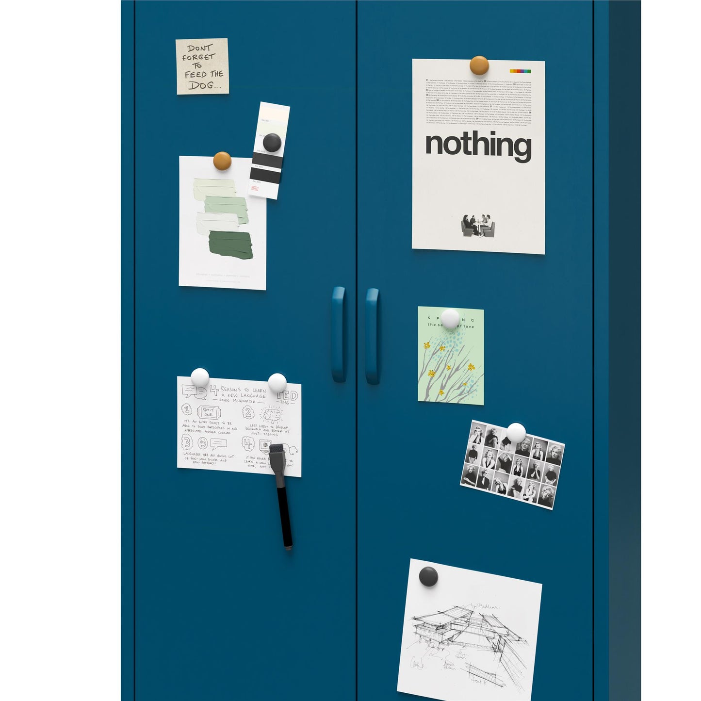 Annie Retro Tall 2 Door Cabinet - Moroccan Blue