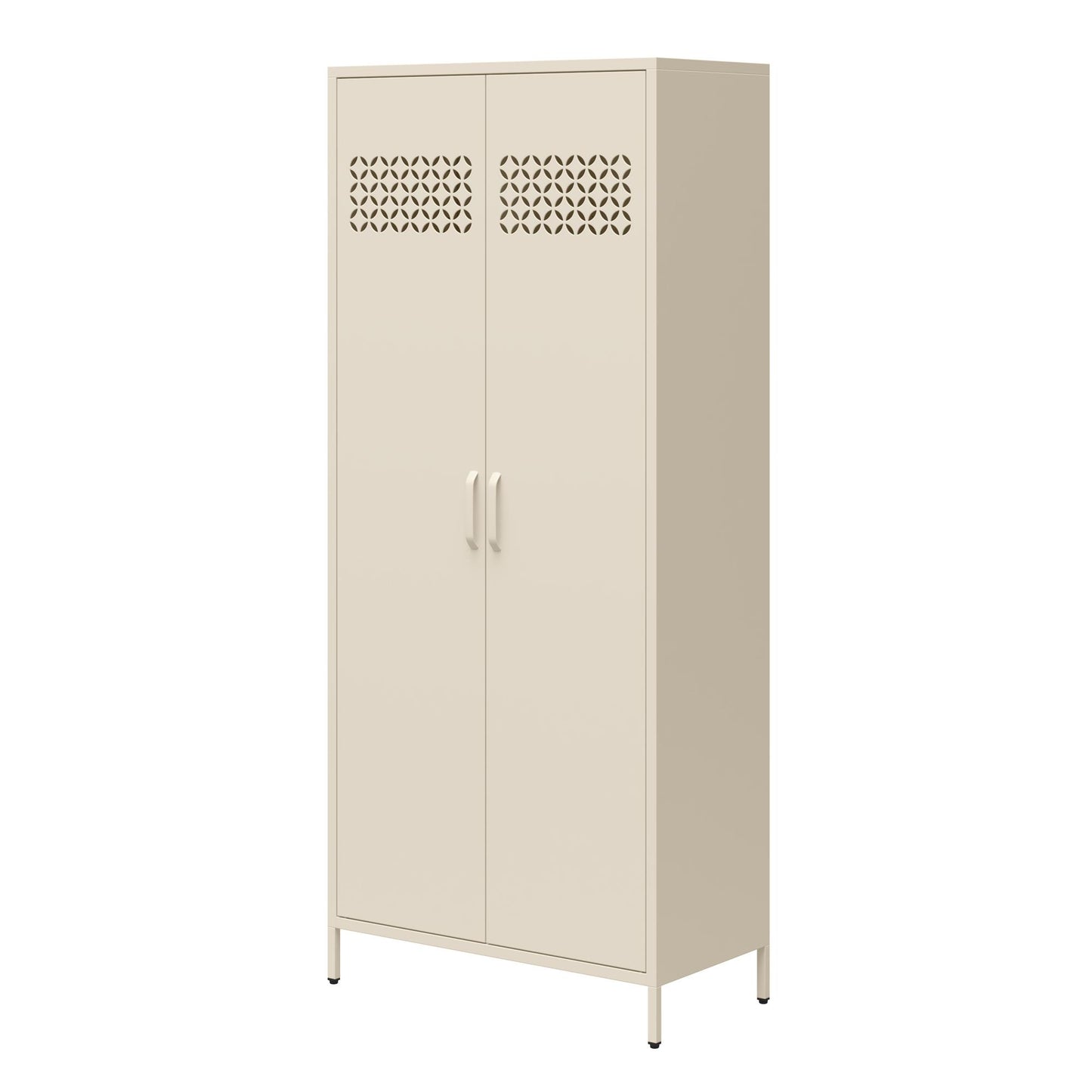 Annie Retro Tall 2 Door Cabinet - Parchment