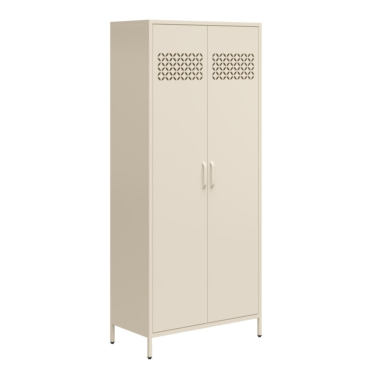 Annie Retro Tall 2 Door Cabinet - Parchment