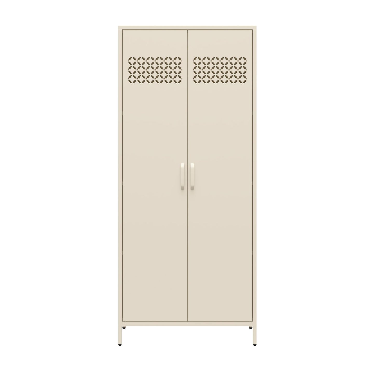 Annie Retro Tall 2 Door Cabinet - Parchment