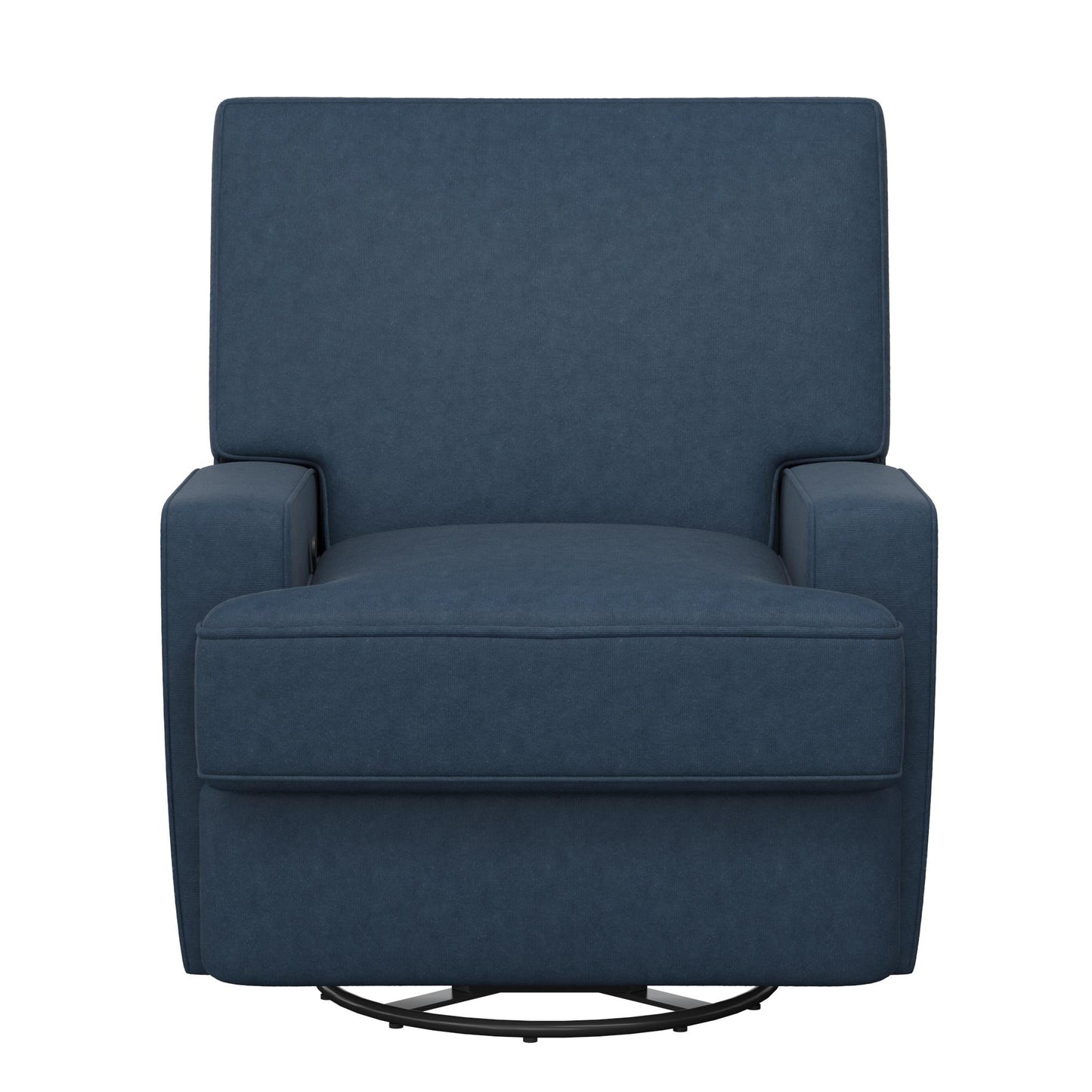 Rylan Upholstered Swivel Glider Recliner Chair with Square Back - Blue