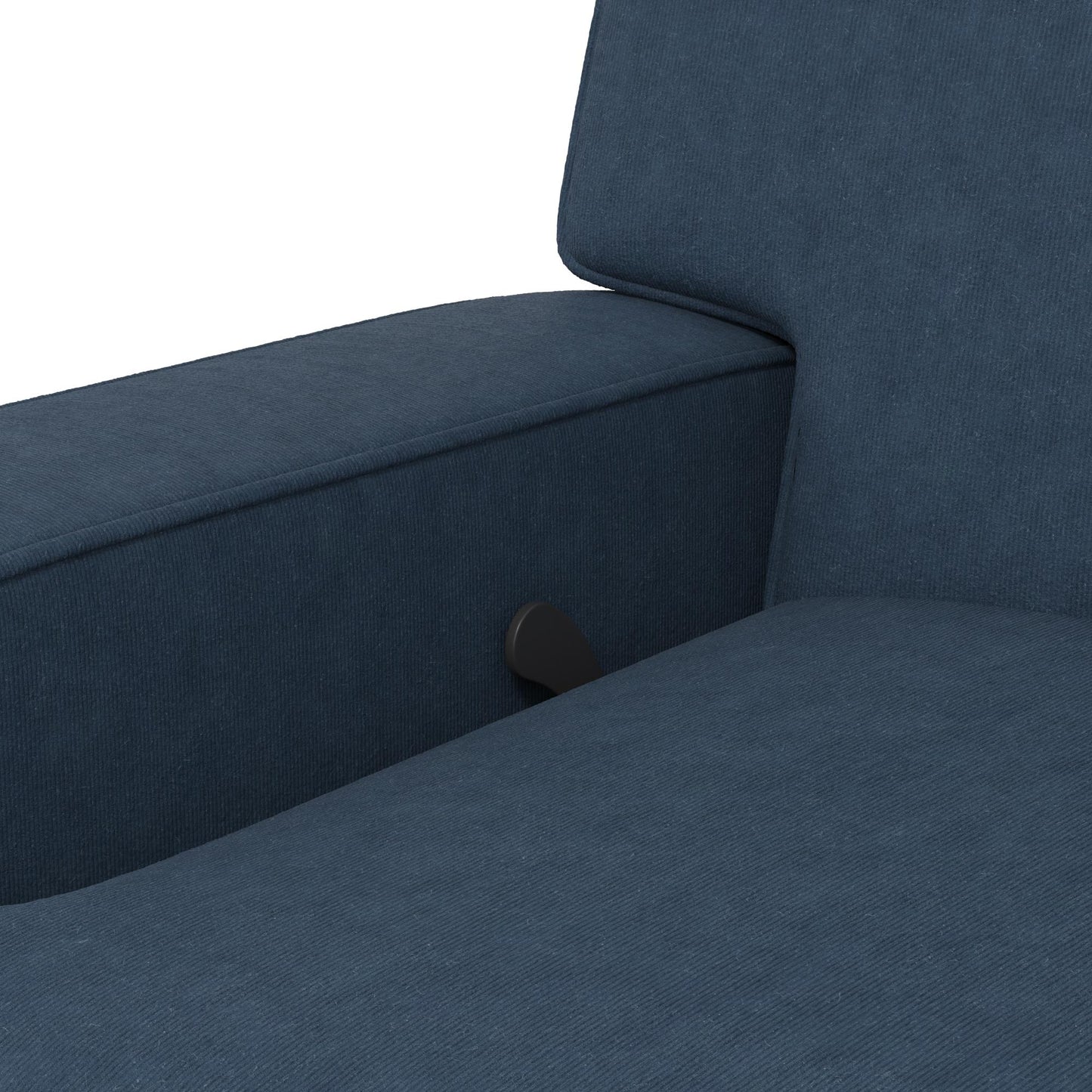 Rylan Upholstered Swivel Glider Recliner Chair with Square Back - Blue