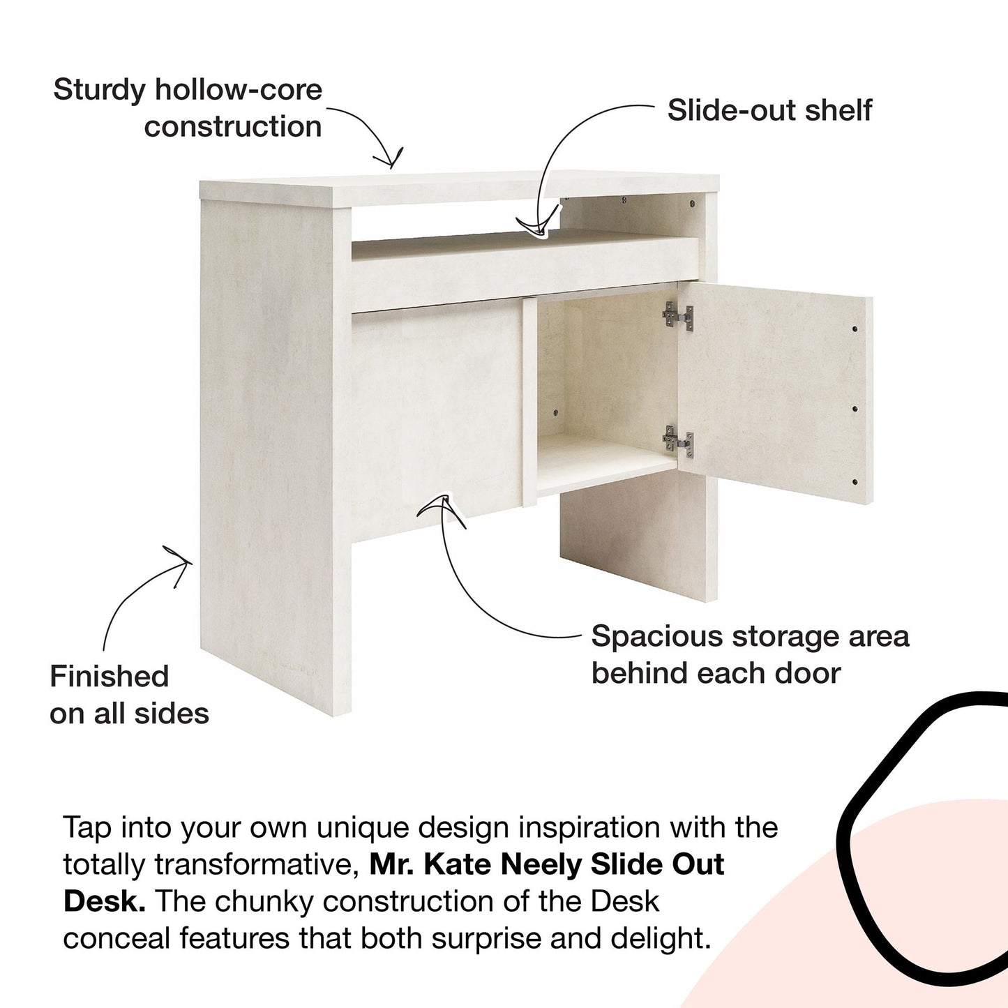 Neely Slide Out Desk - Walnut