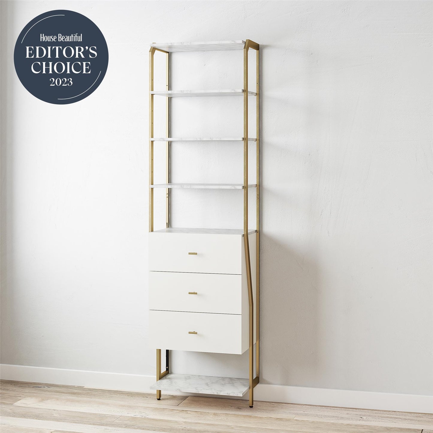 Gwyneth Closet - 3 Drawers - White marble