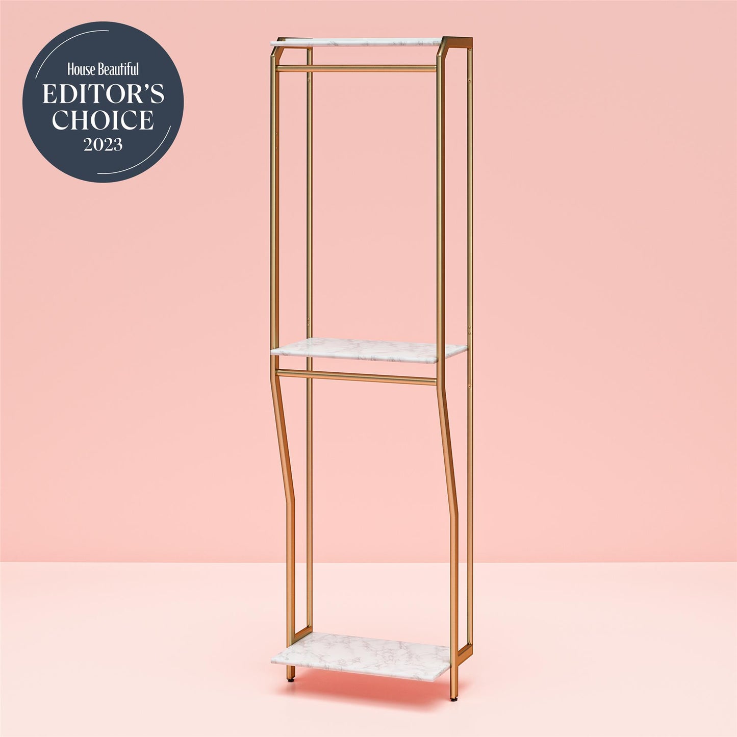 Gwyneth Closet - Hanging Rods - White marble